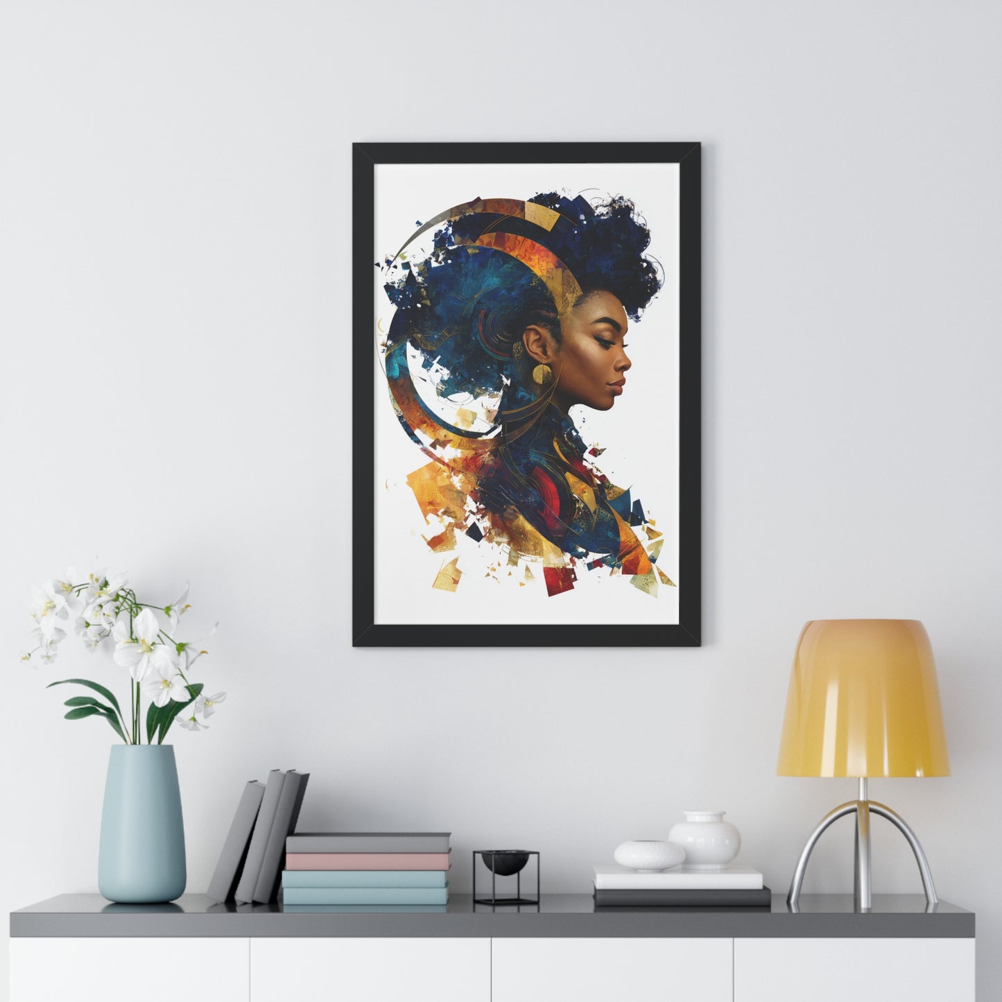 Vibrant Framed Vertical Poster - Afrocentric Art for Home Decor