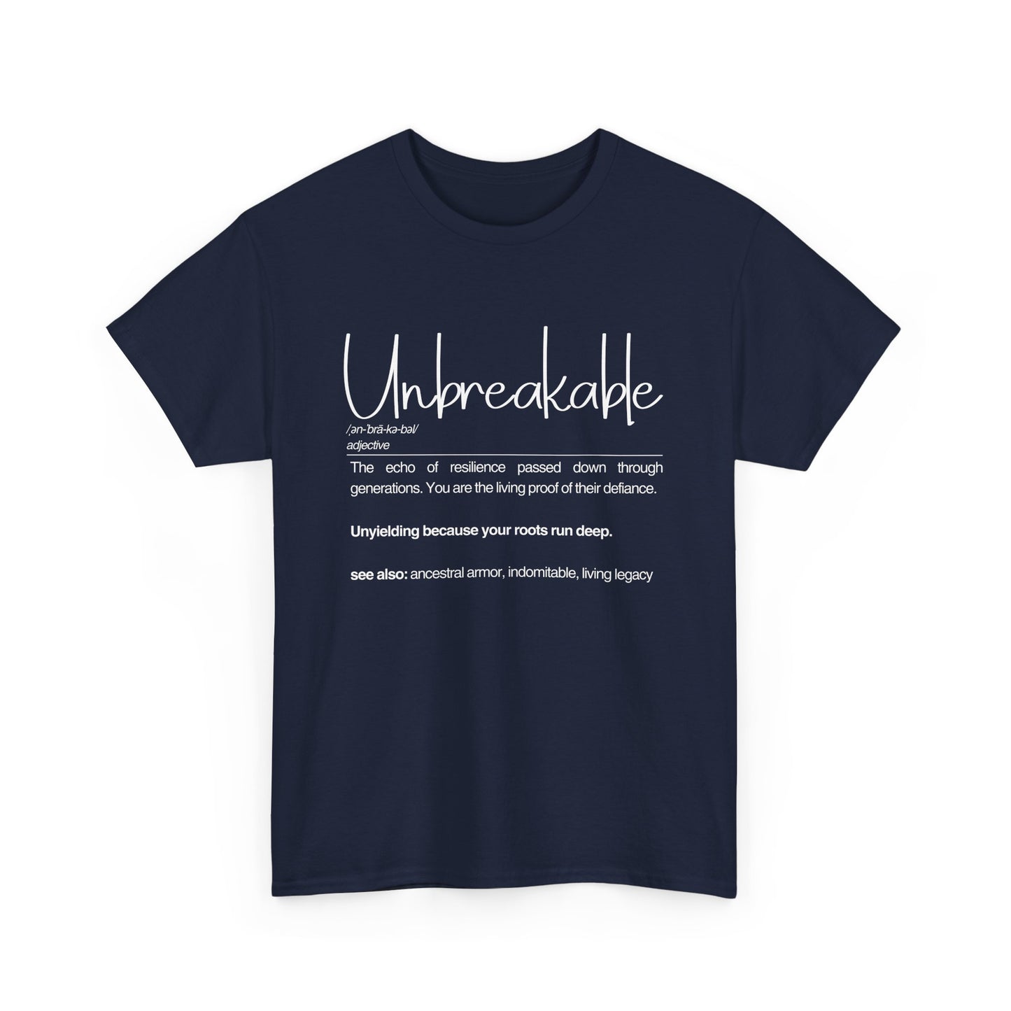 Unbreakable Unisex Heavy Cotton Tee | The Echo of Resilience, Everyday Wear, Motivational Apparel