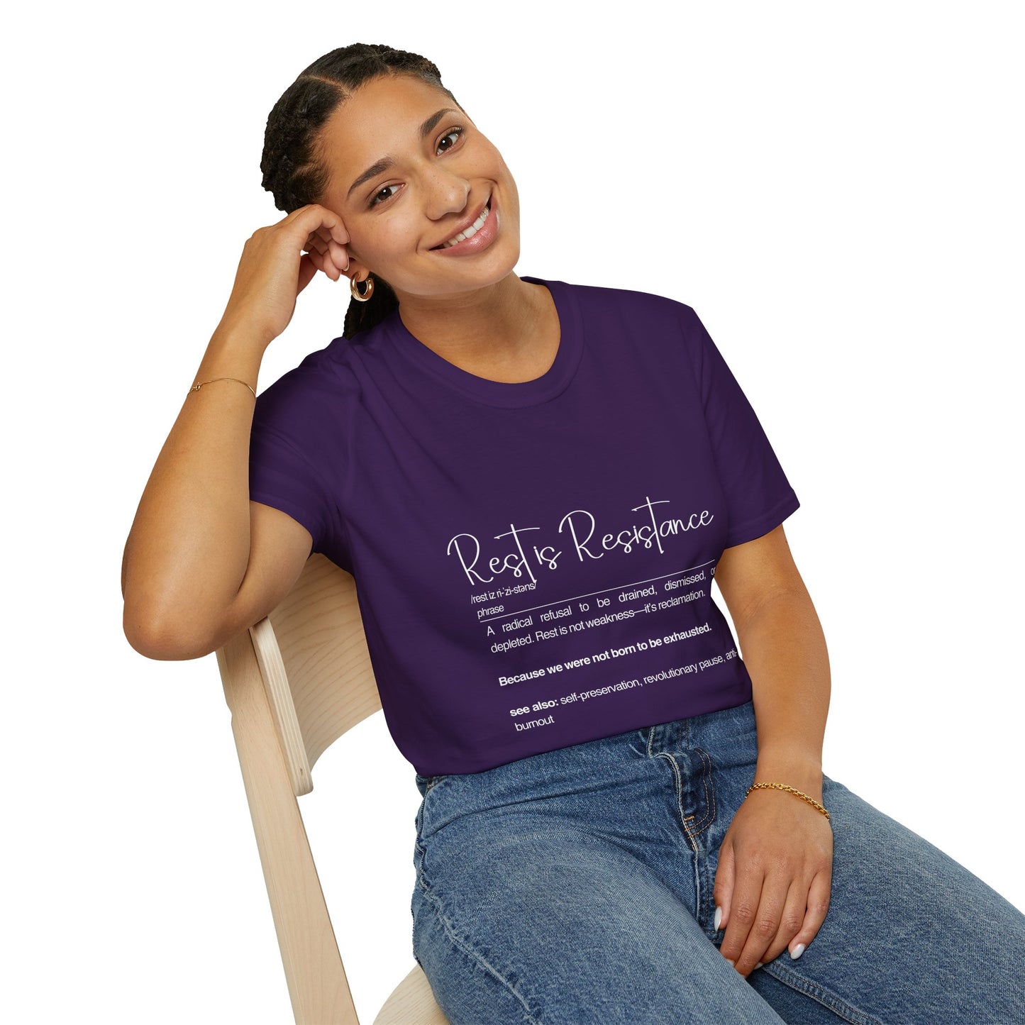Rest is Resistance - A radical refusal to be drained, dismissed, or depleted Unisex Tee, Soft style Fashion, Motivational Quote