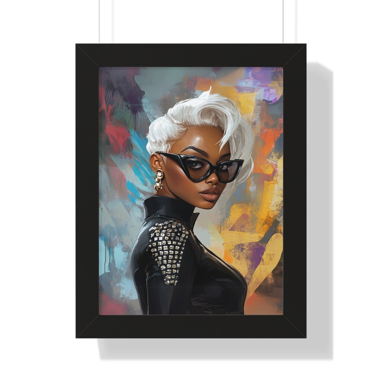 Chic Framed Platinum Diva Poster - Stylish Wall Art for Trendsetters