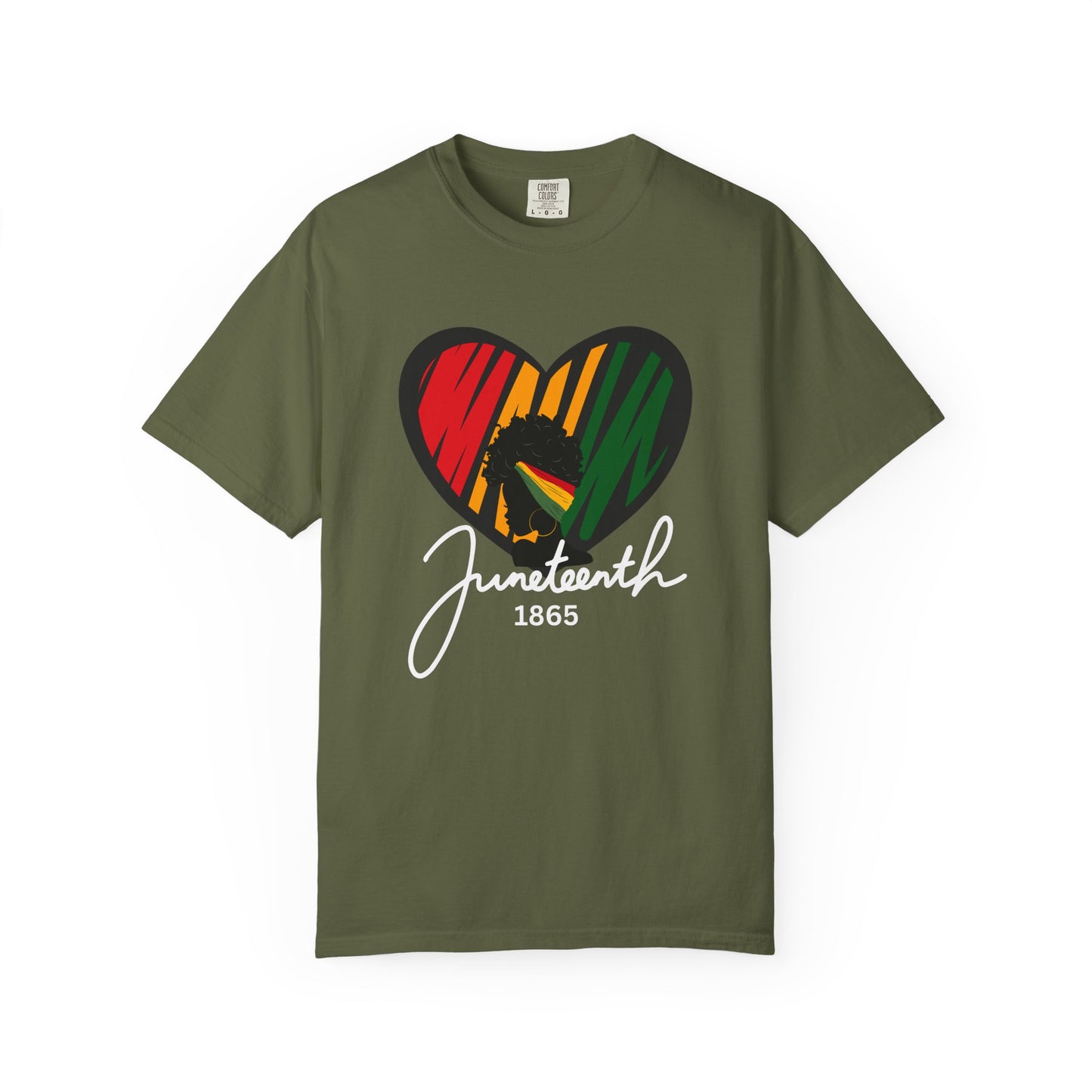 Juneteenth Heart T-shirt, Celebrate Freedom, Unisex Garment-Dyed Tee, Historical Commemorative Shirt, Casual Everyday Wear, Summer Fashion