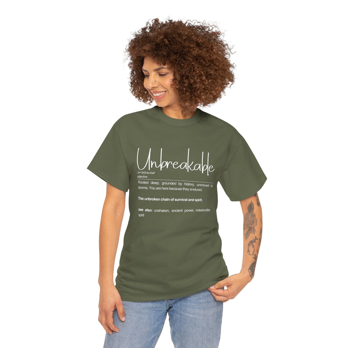 Unbreakable Definition Tee | Unisex Heavy Cotton Shirt, Vintage Inspirational Gift, Casual Wear, Motivational Quote T-Shirt