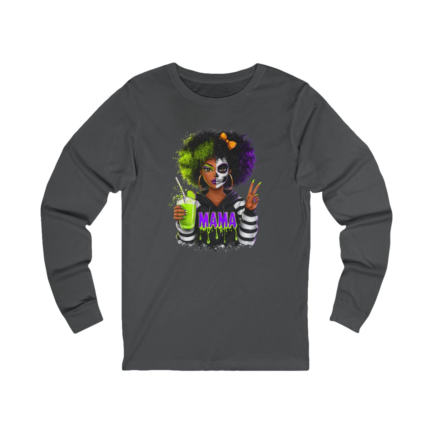 Halloween Unisex Long Sleeve Tee, Spooky Shirt, Mama Boo Halloween, Fall Fashion, Graphic T-shirt for Halloween Celebrations