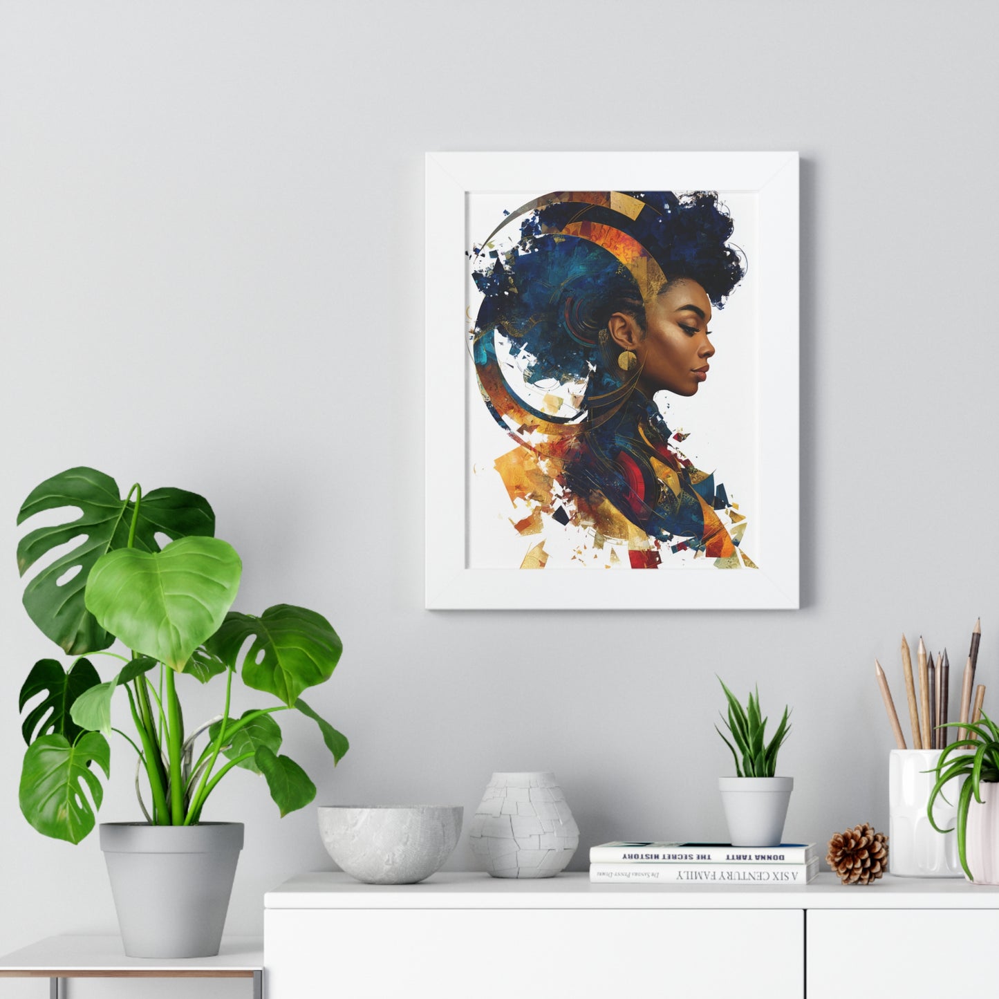 Vibrant Framed Vertical Poster - Afrocentric Art for Home Decor