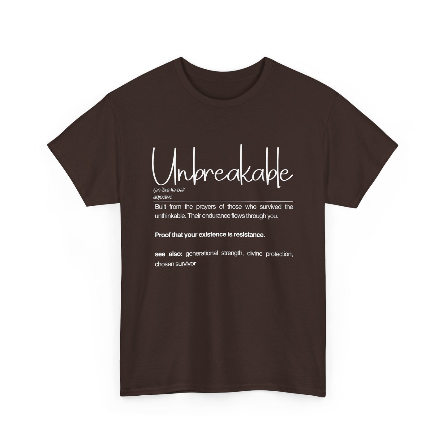 Unbreakable Unisex Cotton Tee - Built from the Prayers, for Everyday Wear, Cool Graphic T-Shirt, Gift for Him and Her