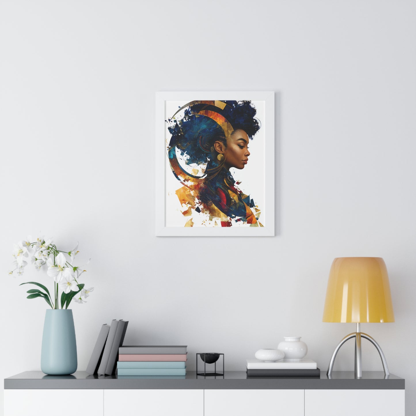 Vibrant Framed Vertical Poster - Afrocentric Art for Home Decor