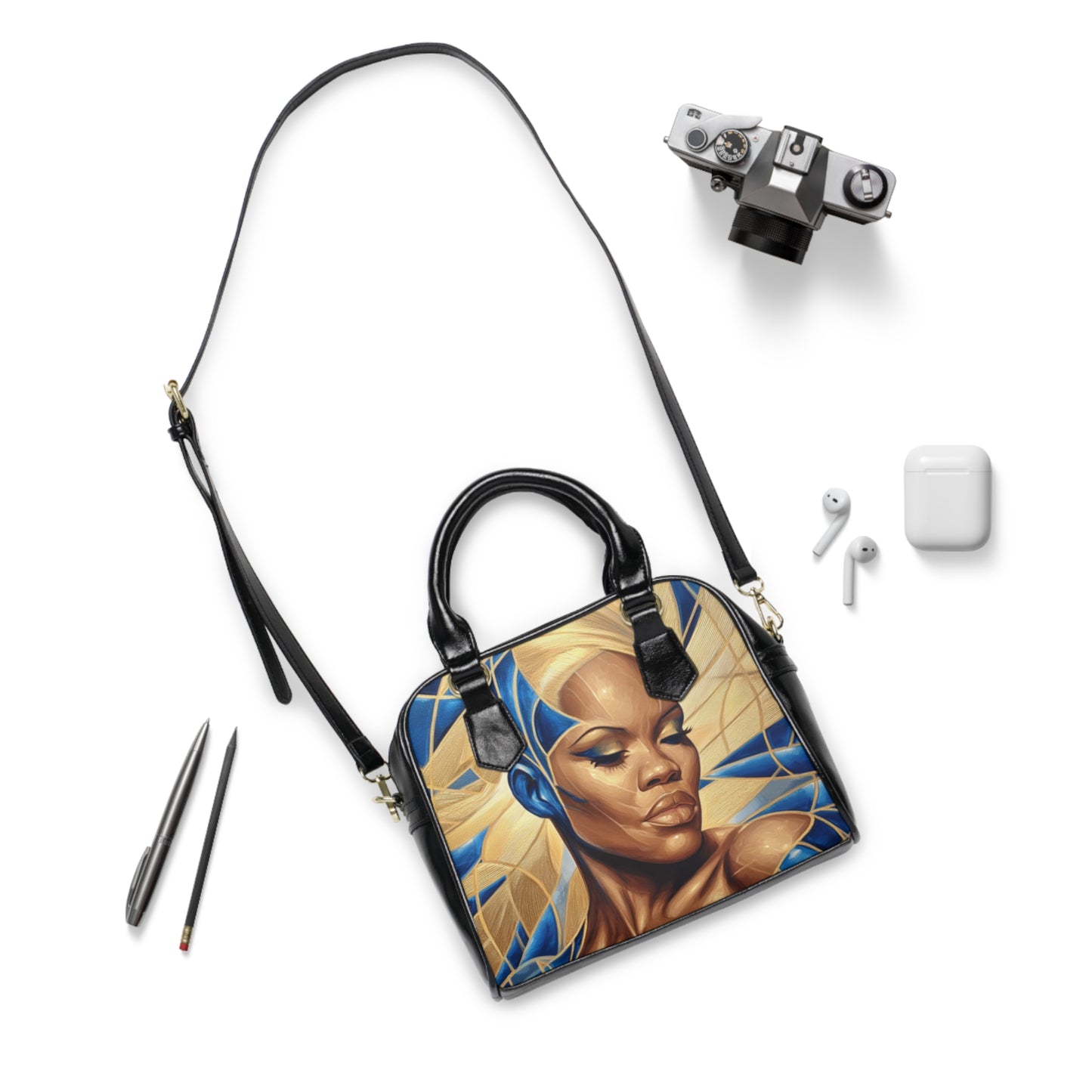 Vera Shoulder Handbag with Vibrant Female Portrait