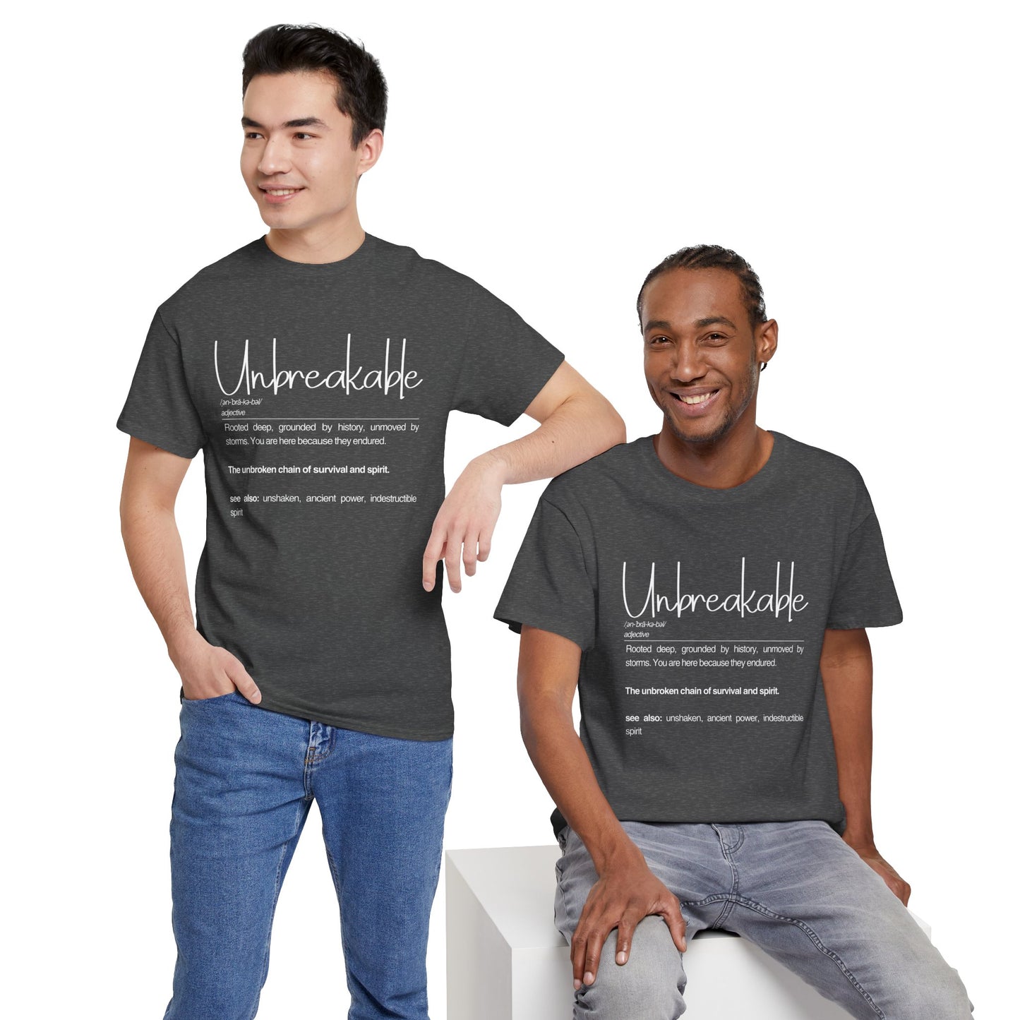 Unbreakable Definition Tee | Unisex Heavy Cotton Shirt, Vintage Inspirational Gift, Casual Wear, Motivational Quote T-Shirt