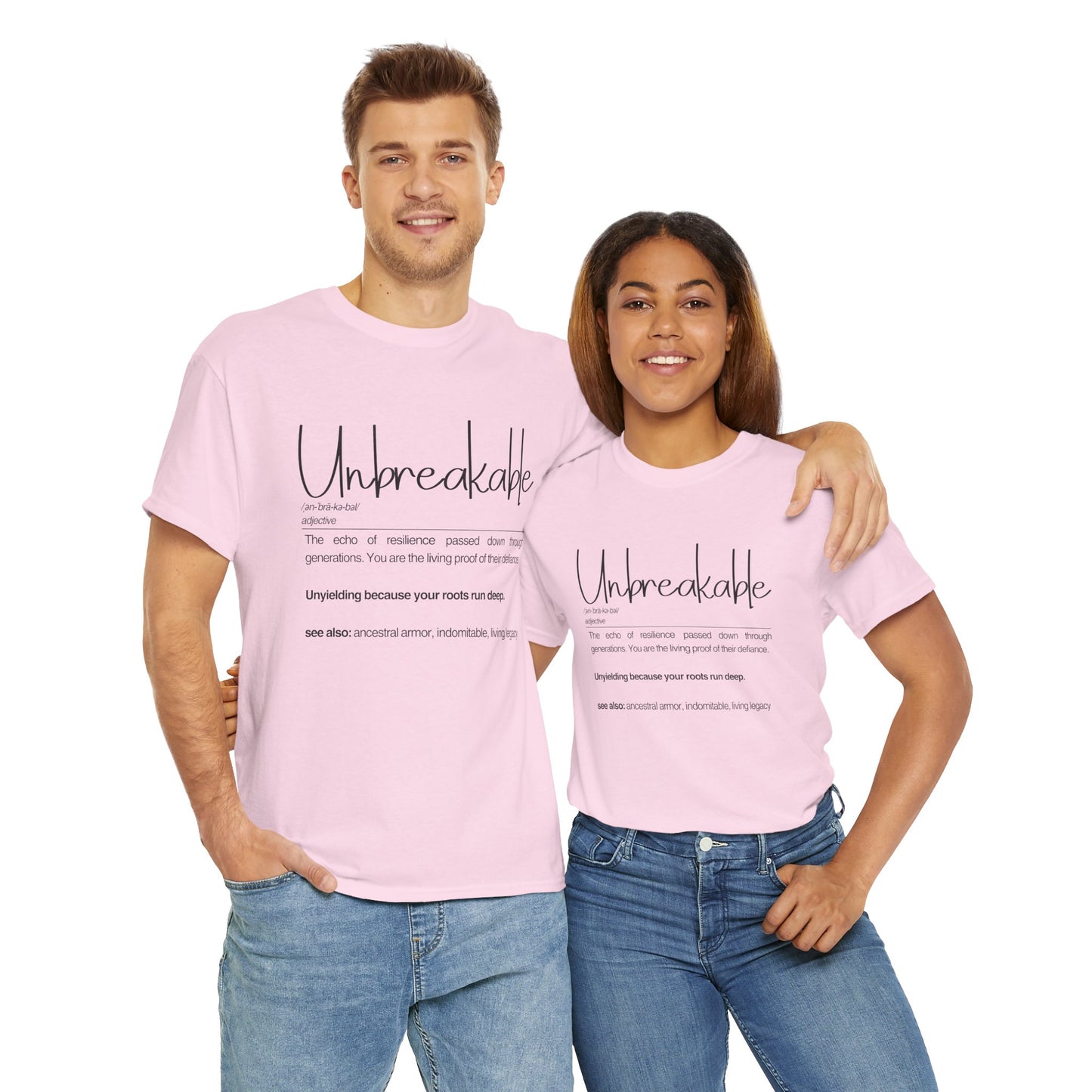 Unbreakable Message T-Shirt, Inspirational Gift, Unisex Cotton Tee, Motivational Apparel, Everyday Wear, Positive Vibes