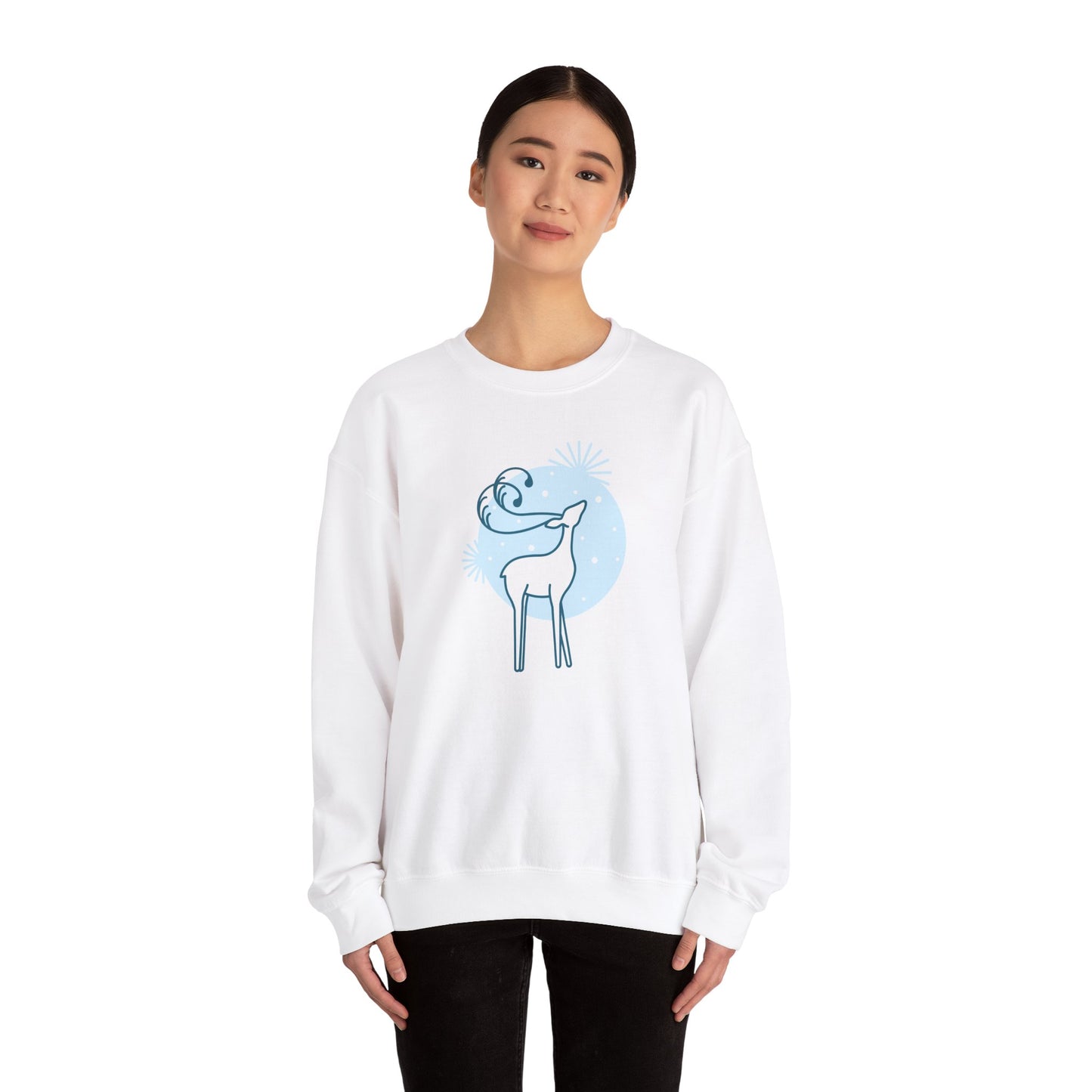 Christmas Reindeer Art Crewneck Sweatshirt