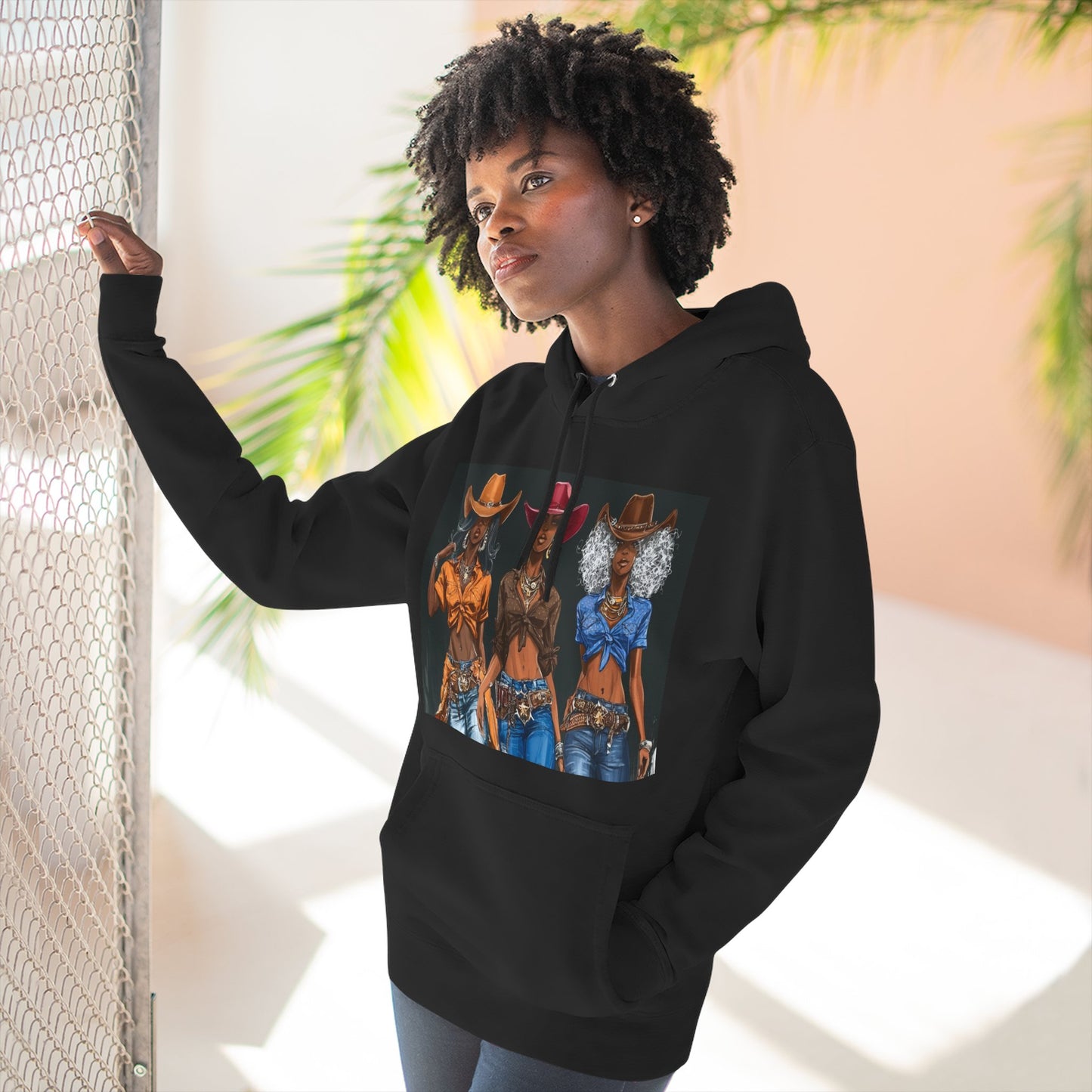 “Cowgirl Collective” Art Hoodie — Western Women Illustration Fleece Pullover