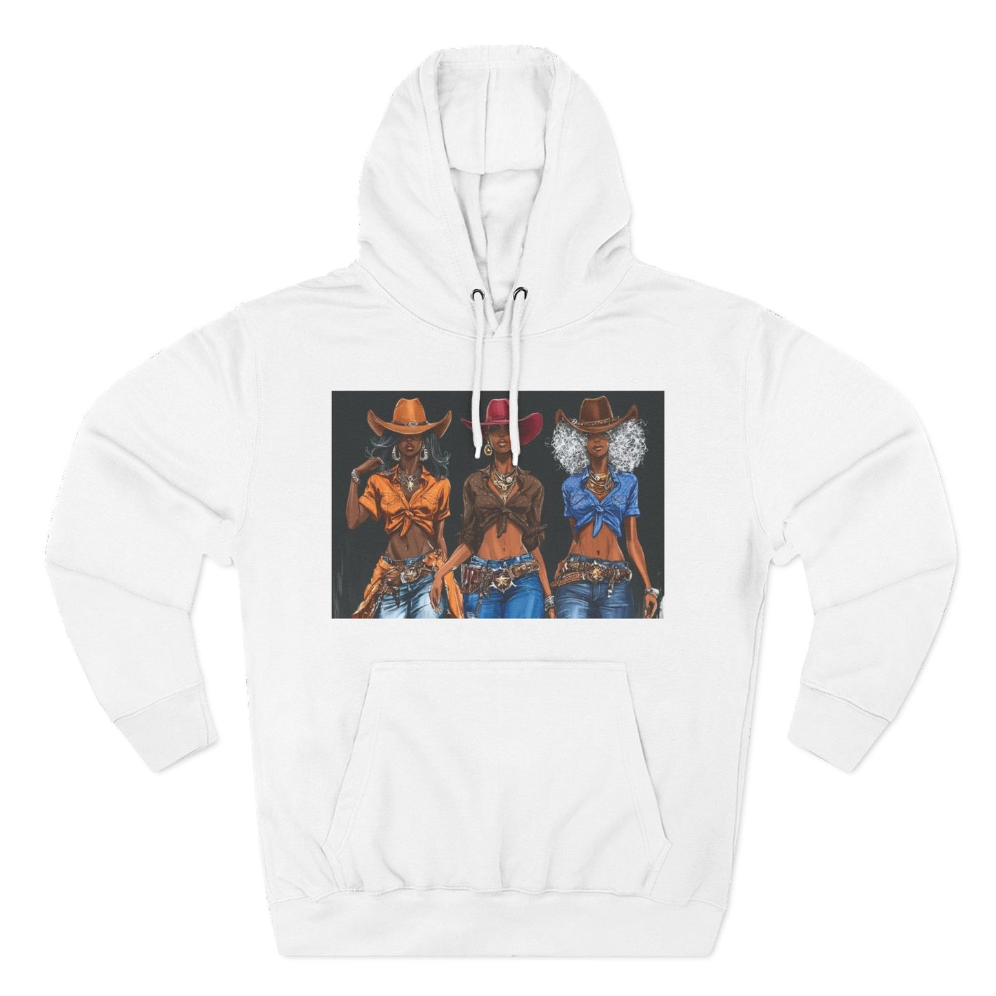 “Cowgirl Collective” Art Hoodie — Western Women Illustration Fleece Pullover
