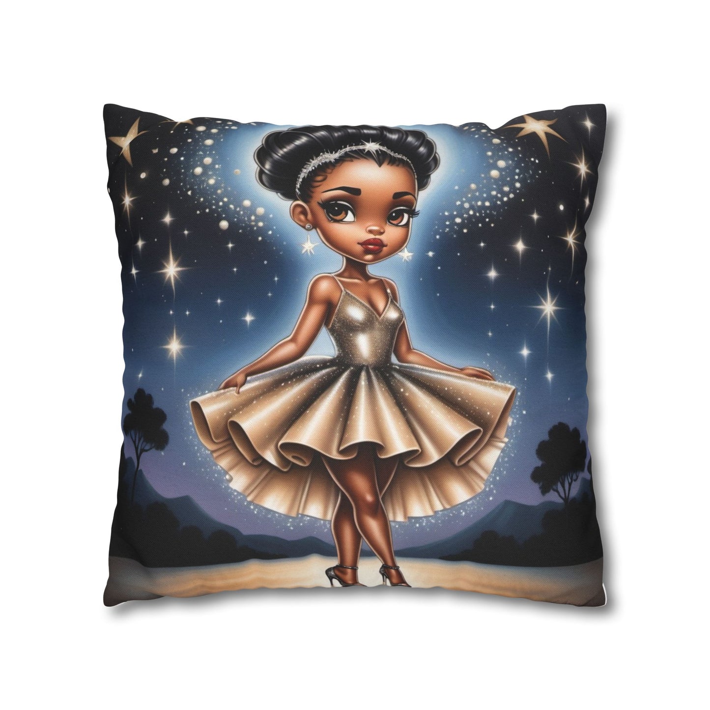 Starry Ballerina Pillowcase – Cozy Spun Polyester for Home Decor