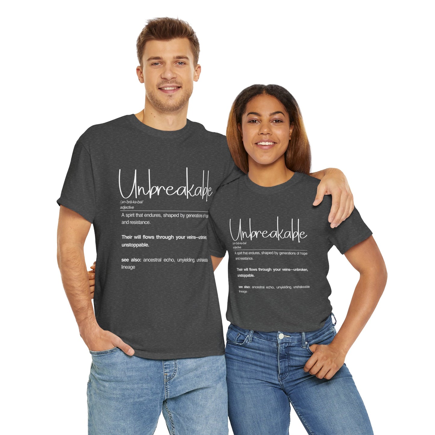 Unbreakable Unisex Heavy Cotton Tee | Inspirational Shirt, Casual Wear, Gifts for Friends, Motivational Apparel, Everyday Comfort
