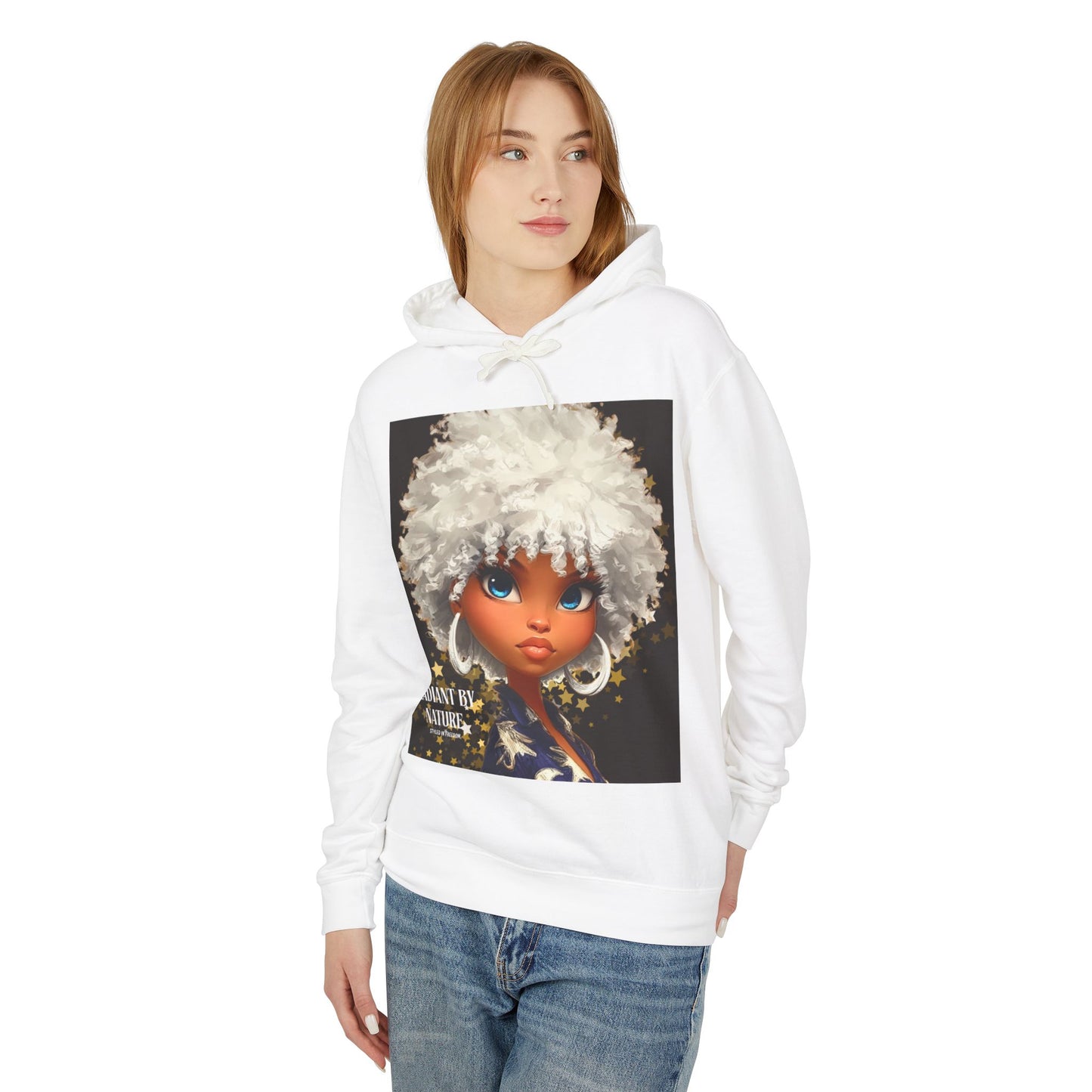 'Radiant Me' Afro Doll Portrait Hooded Sweatshirt