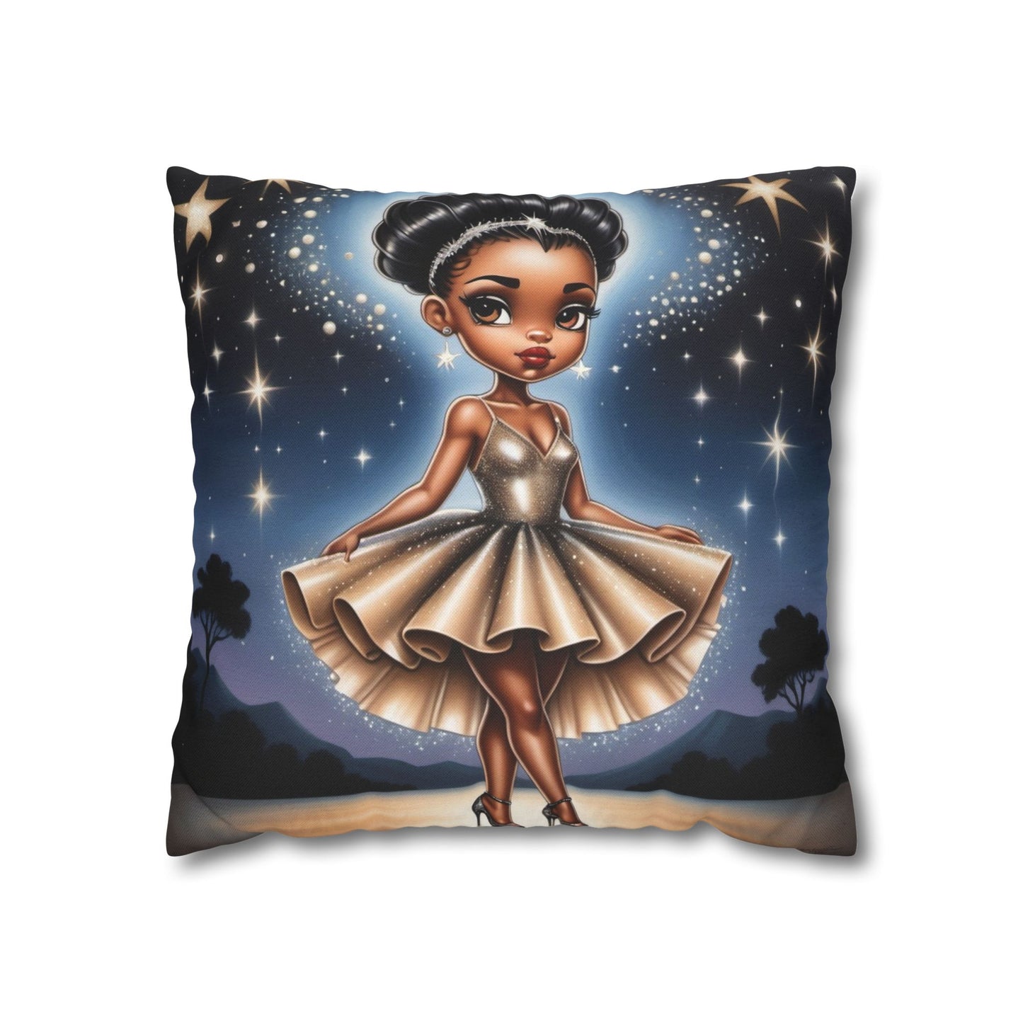 Starry Ballerina Pillowcase – Cozy Spun Polyester for Home Decor