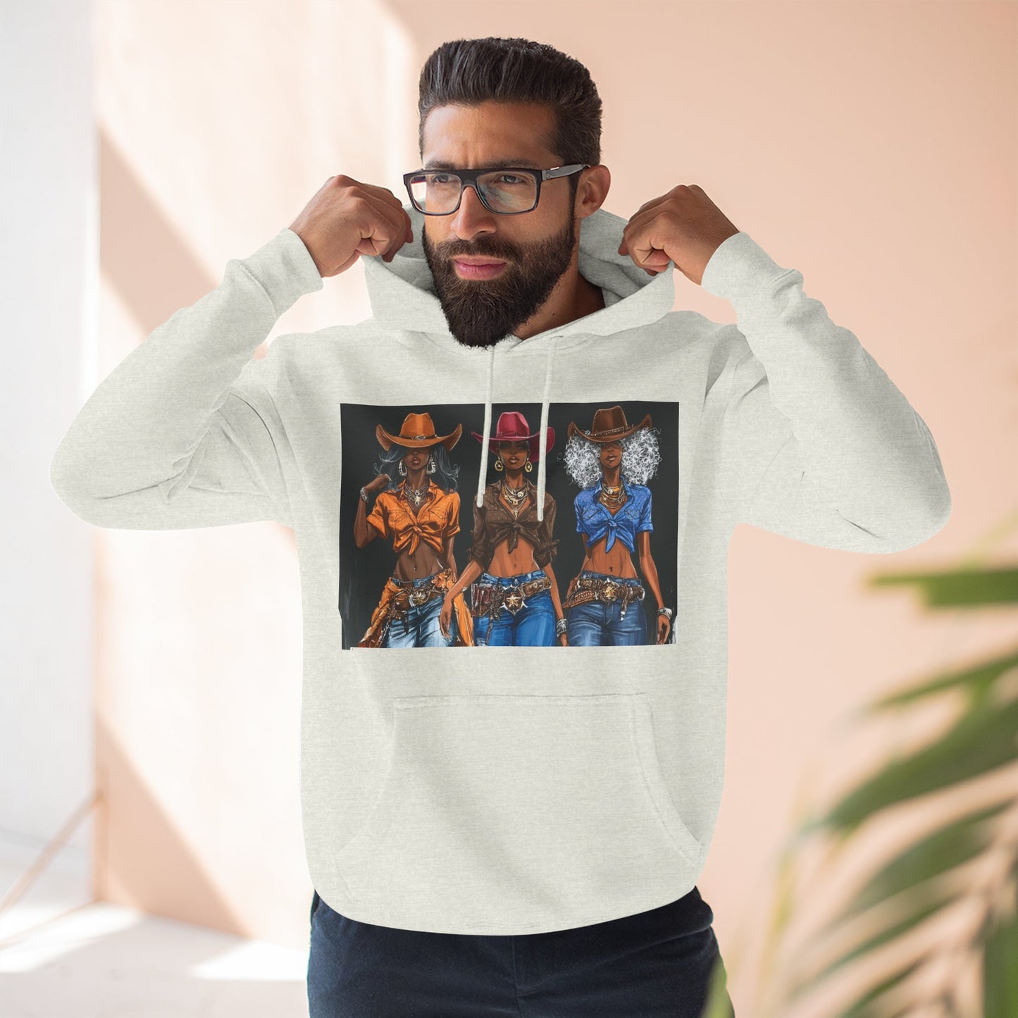 “Cowgirl Collective” Art Hoodie — Western Women Illustration Fleece Pullover