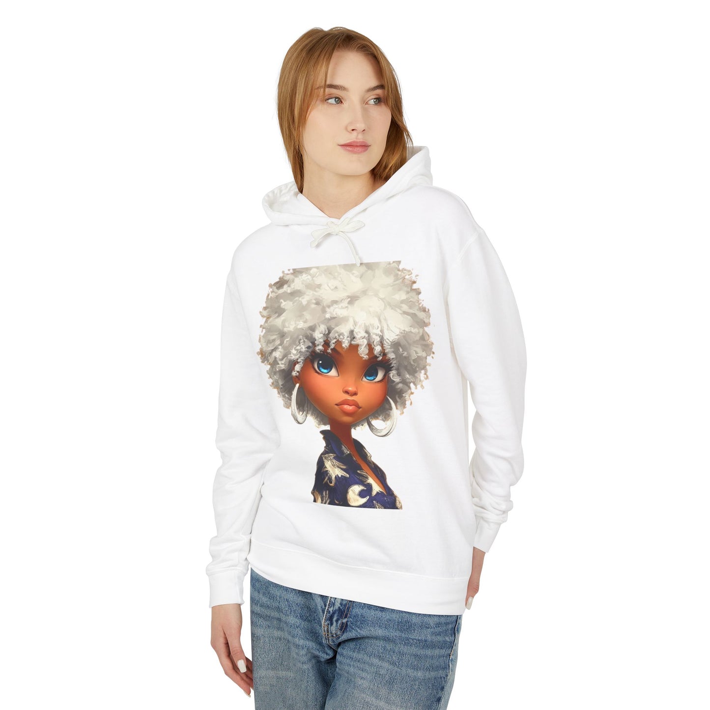 "Radiant Me" Hoodie — Cute Cartoon Portrait Graphic Sweatshirt
