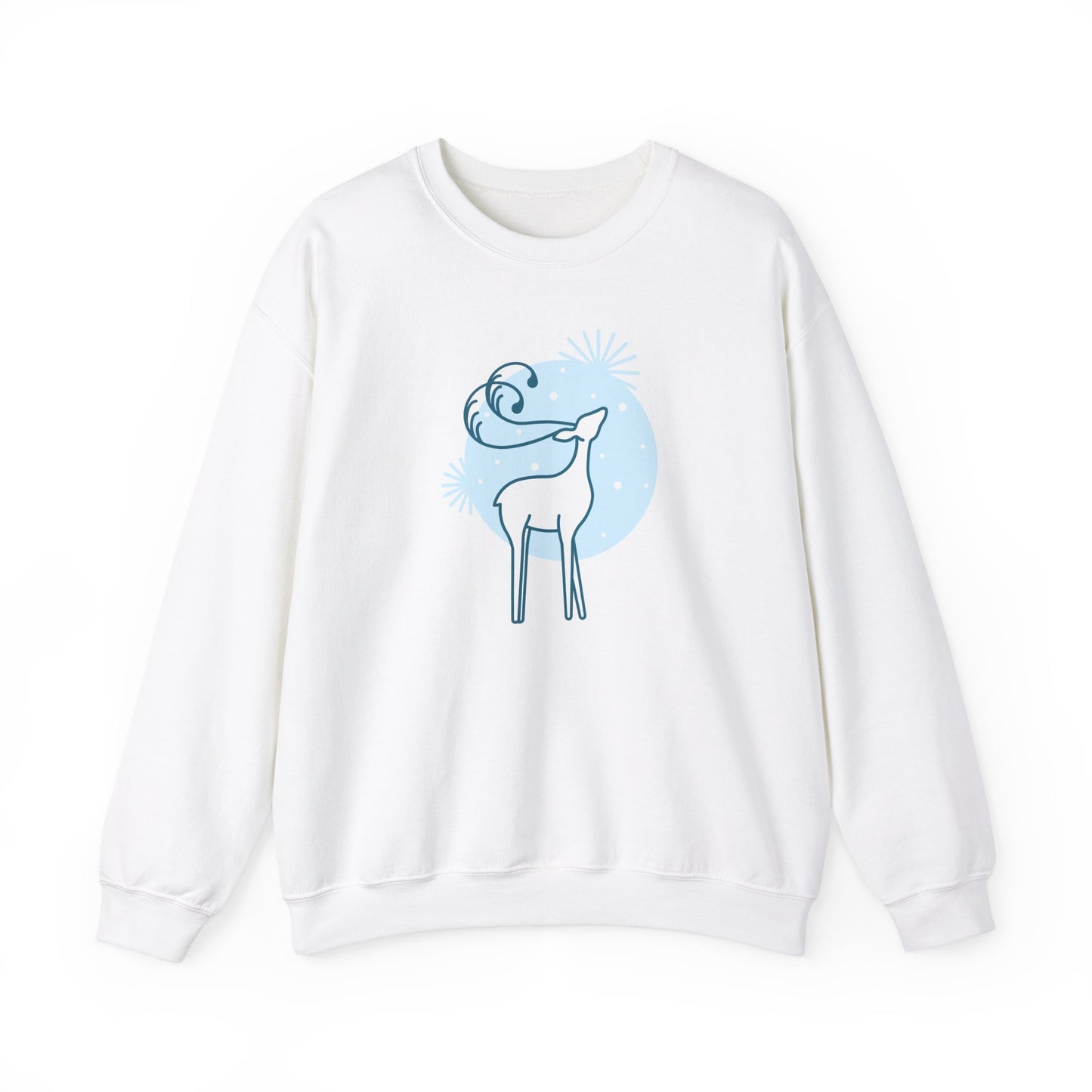 Christmas Reindeer Art Crewneck Sweatshirt