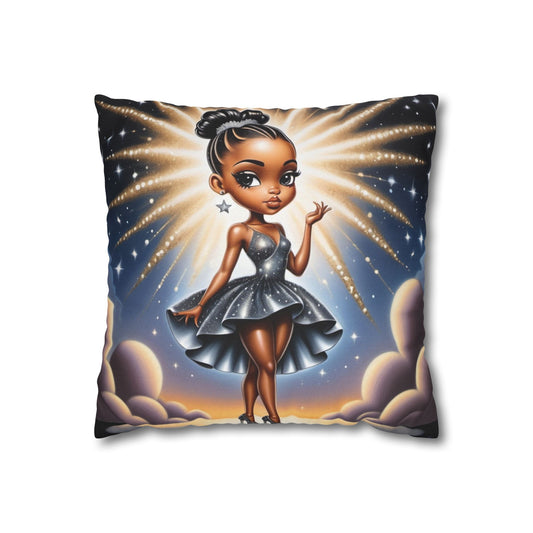 Glamorous Starlet Square Pillowcase - Chic Decor for Dreamers