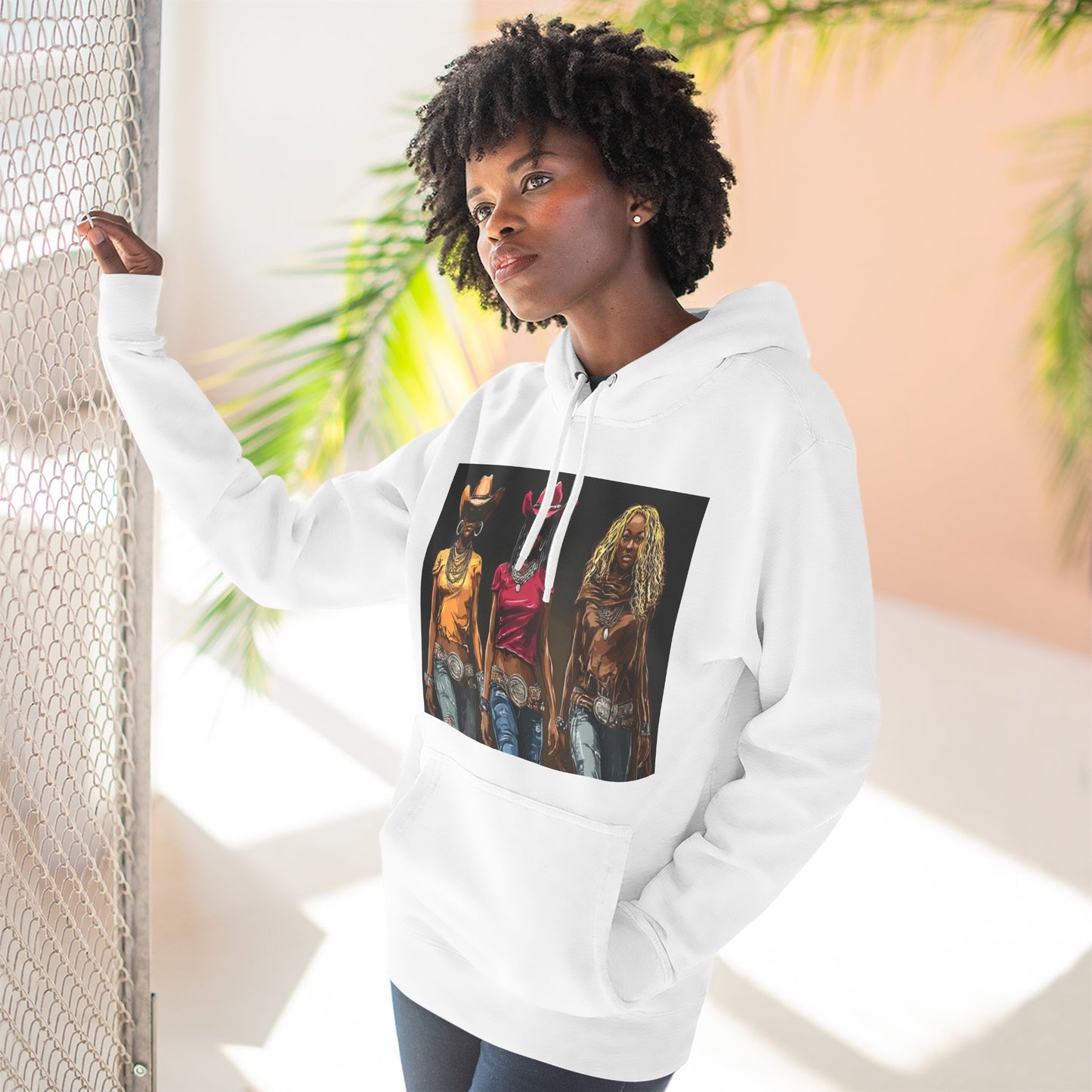 “Western Reign” Hoodie — Edgy Cowgirl Portraits Graphic Sweatshirt