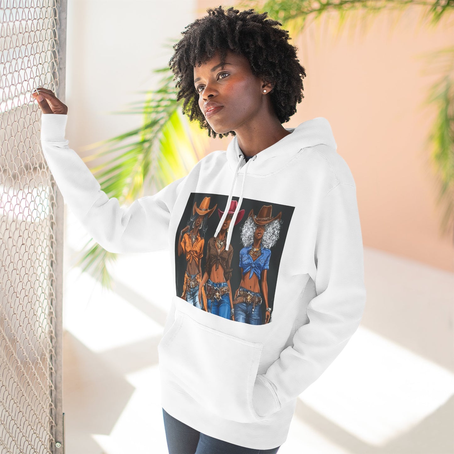 “Cowgirl Collective” Art Hoodie — Western Women Illustration Fleece Pullover