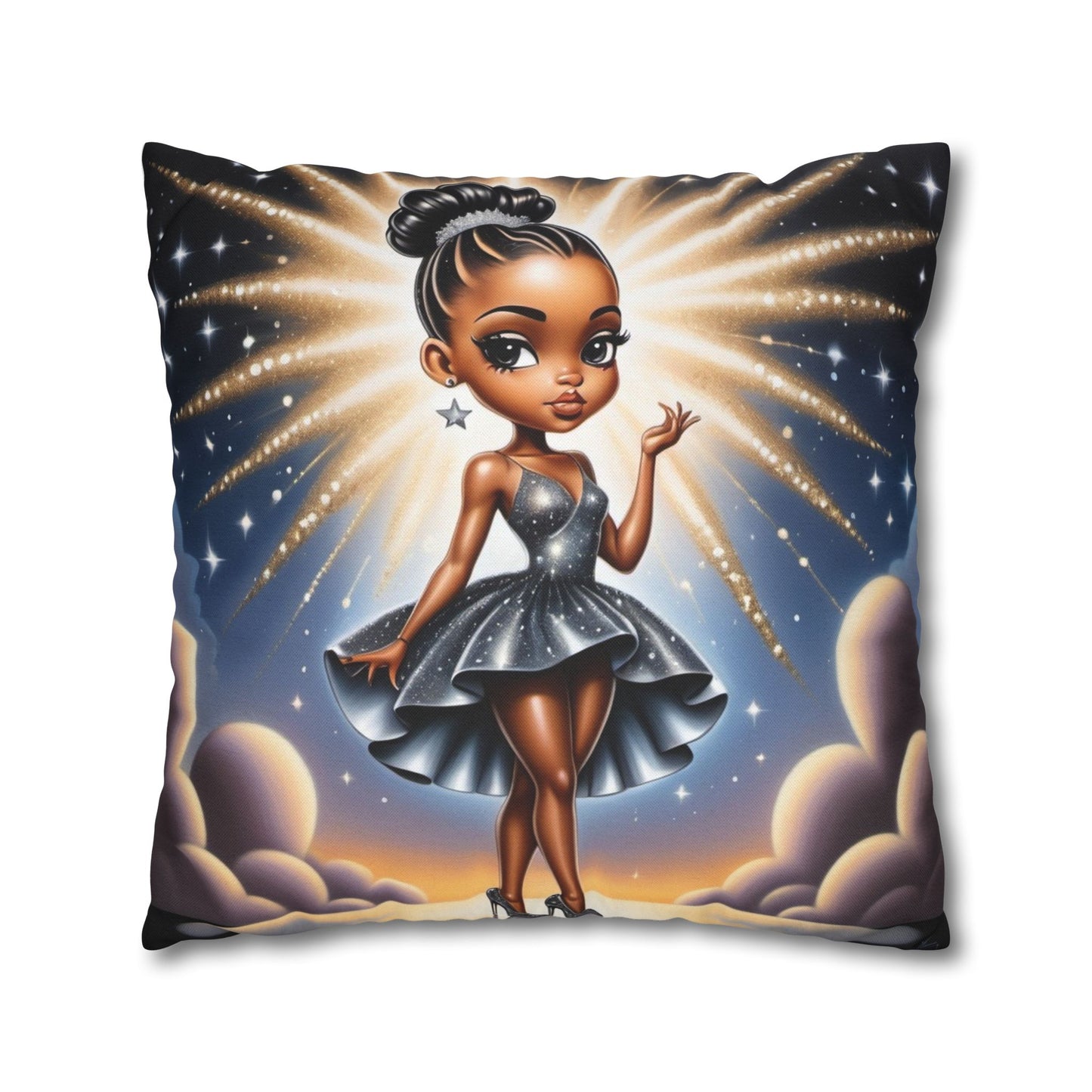 Glamorous Starlet Square Pillowcase - Chic Decor for Dreamers