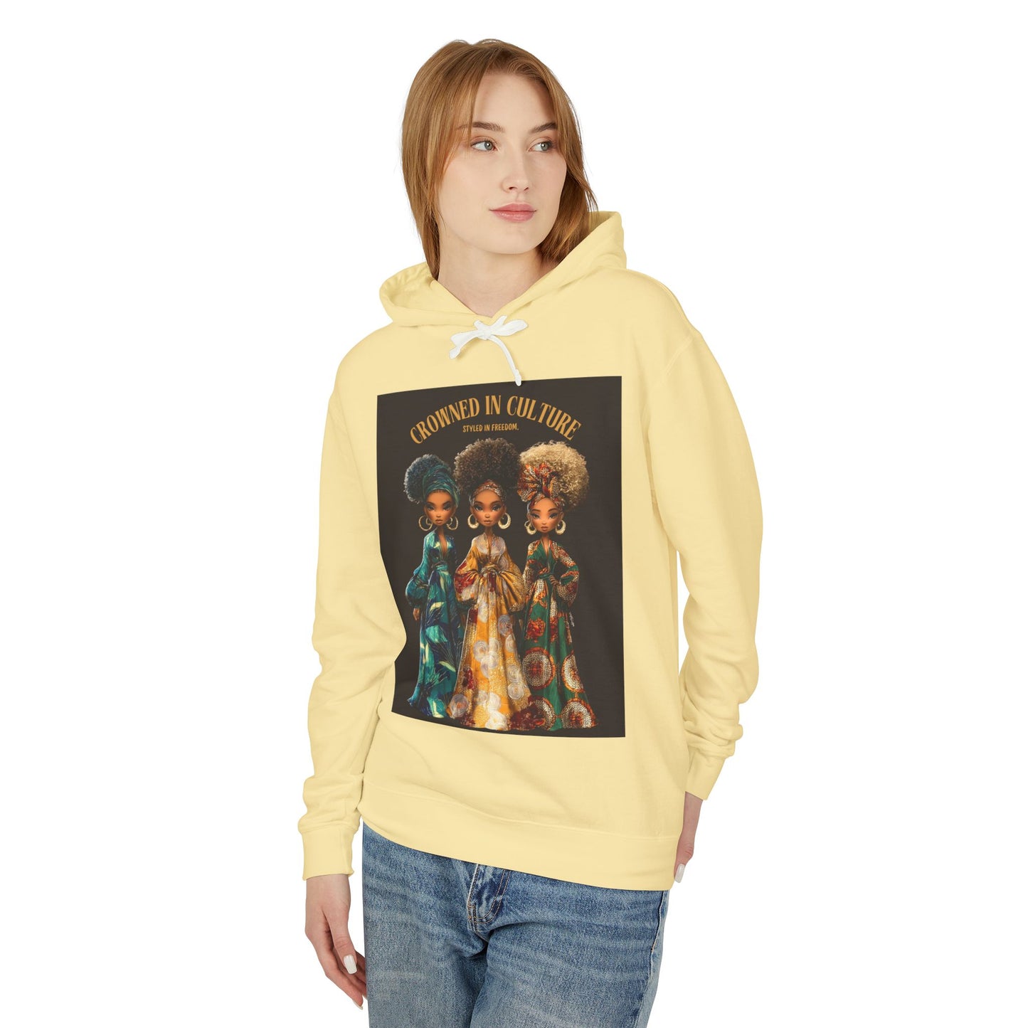 LIMITED EDITION | "Crowned In Culture” Hoodie — Artistic Afrocentric Women Graphic Sweatshirt