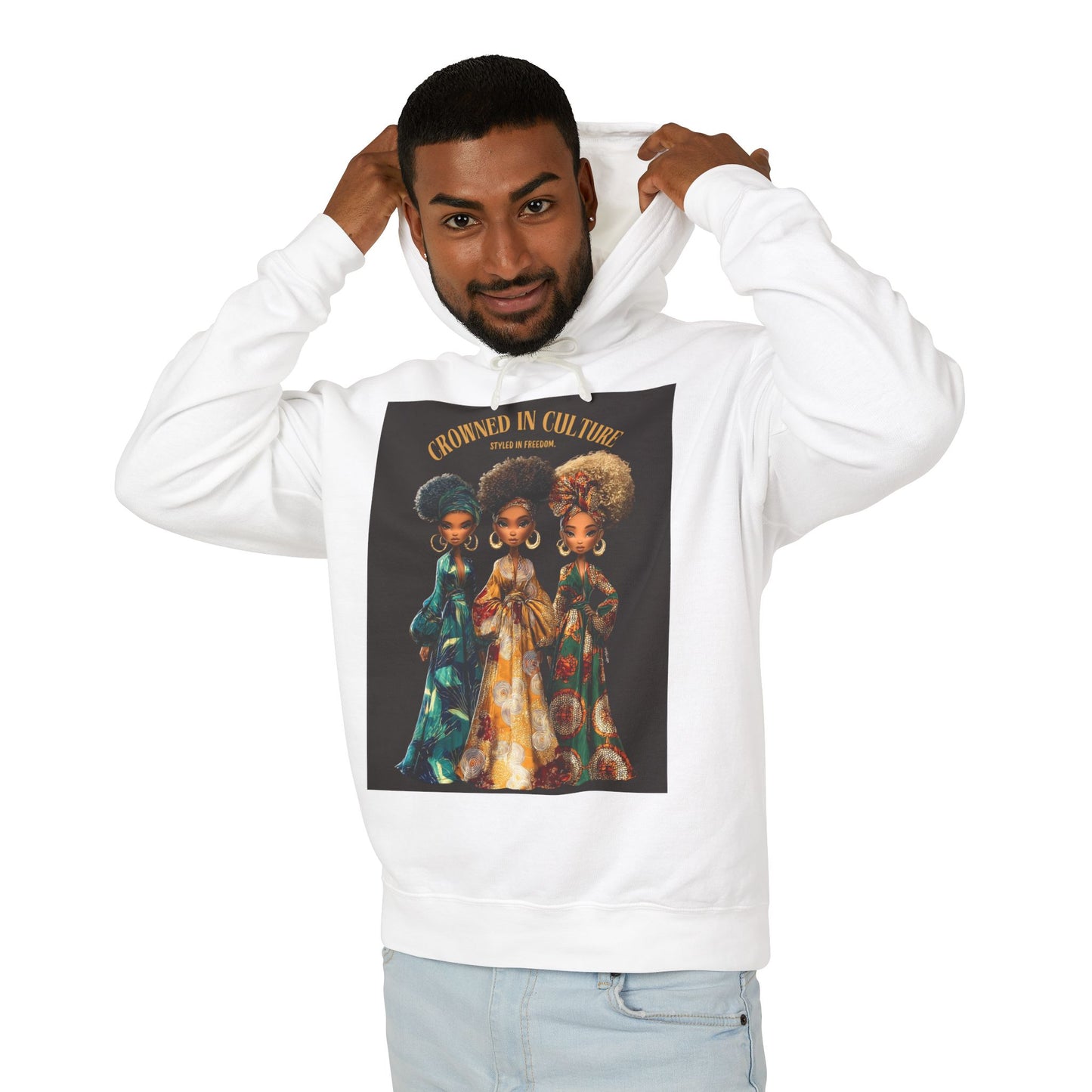LIMITED EDITION | "Crowned In Culture” Hoodie — Artistic Afrocentric Women Graphic Sweatshirt