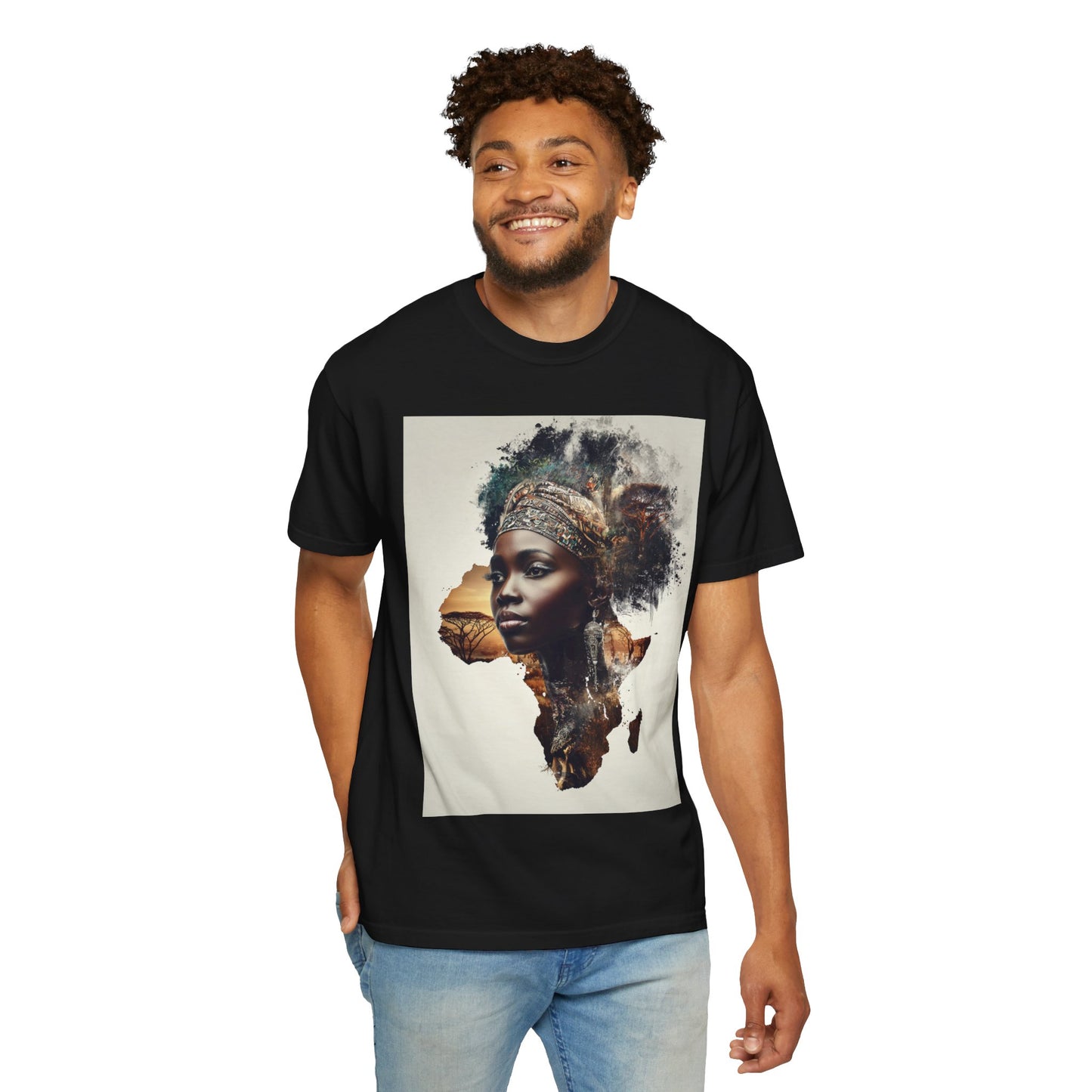 African Soul T-Shirt — Afrocentric Map Portrait Tee