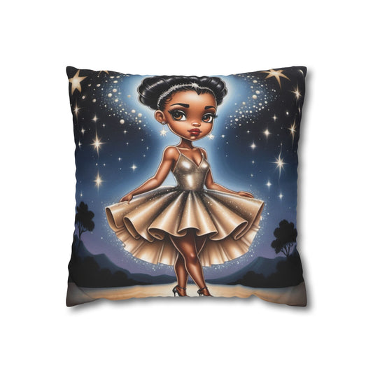 Starry Ballerina Pillowcase – Cozy Spun Polyester for Home Decor