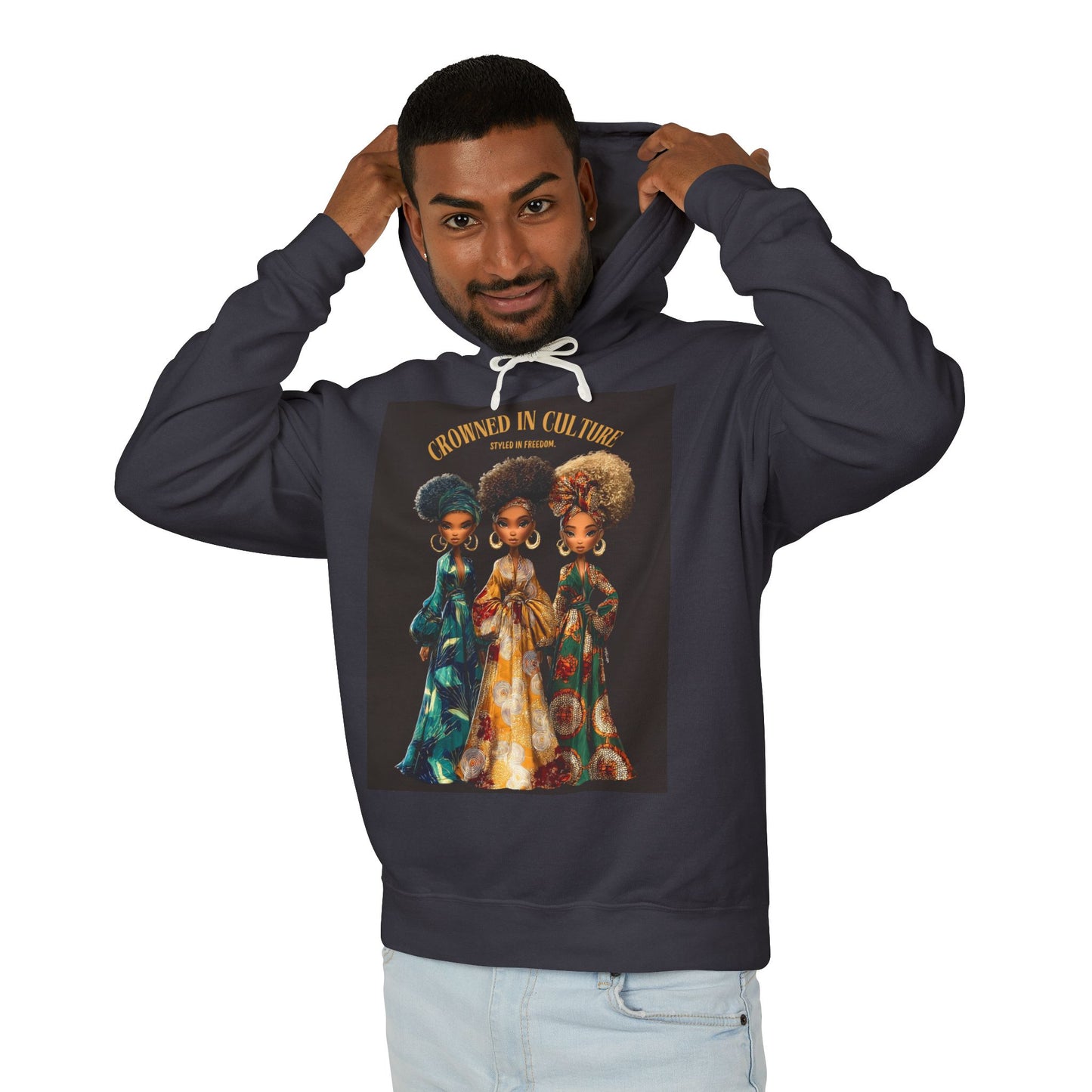 LIMITED EDITION | "Crowned In Culture” Hoodie — Artistic Afrocentric Women Graphic Sweatshirt