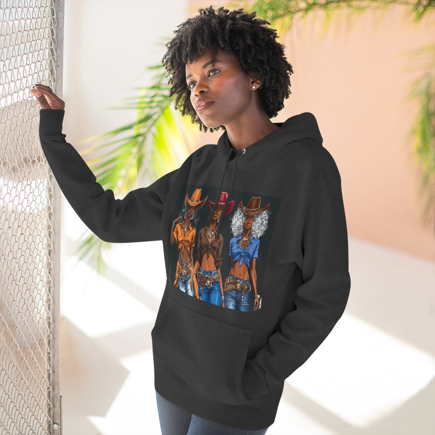 “Cowgirl Collective” Art Hoodie — Western Women Illustration Fleece Pullover