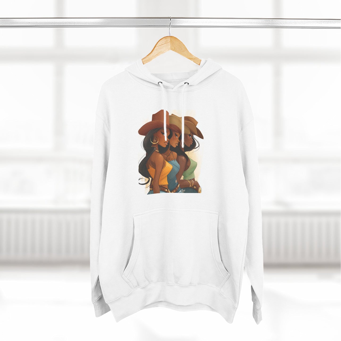 “Saddle Up, Sis” Hoodie — Cozy Fleece Pullover Featuring Three-Panel Illustration
