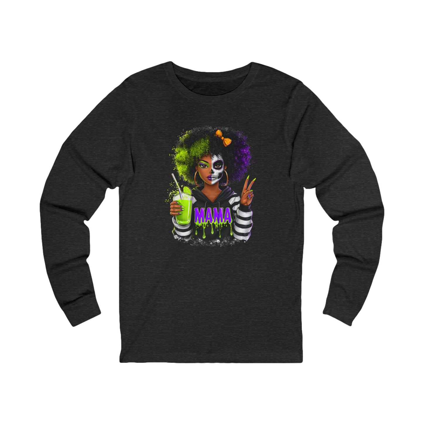Halloween Unisex Long Sleeve Tee, Spooky Shirt, Mama Boo Halloween, Fall Fashion, Graphic T-shirt for Halloween Celebrations