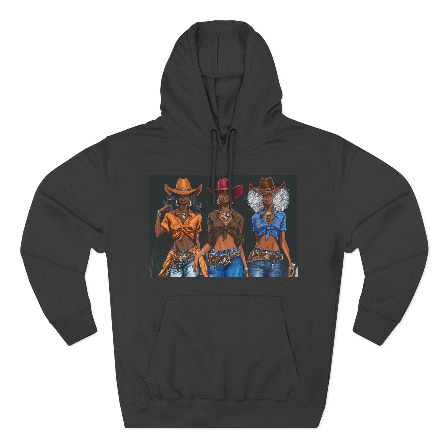 “Cowgirl Collective” Art Hoodie — Western Women Illustration Fleece Pullover