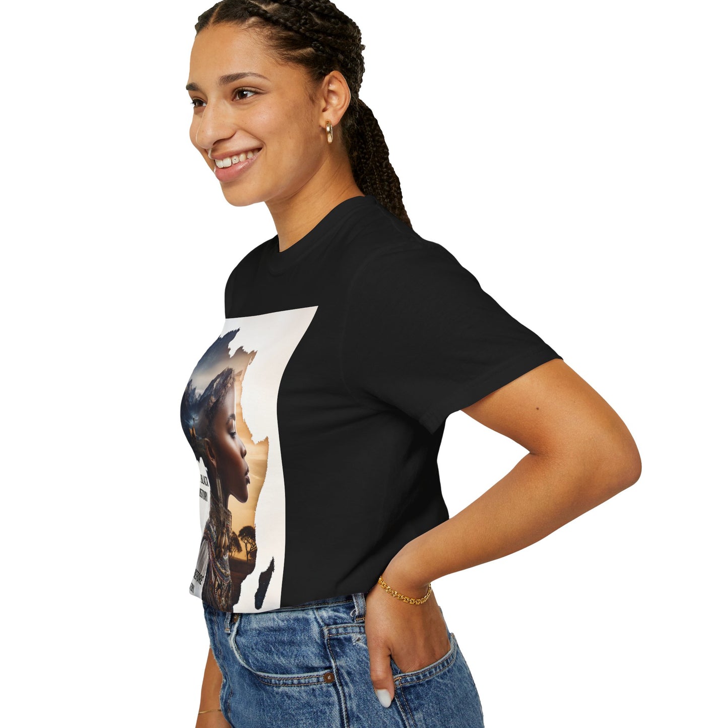 "Real Black History Started Before Slavery" African Heritage Graphic Tee