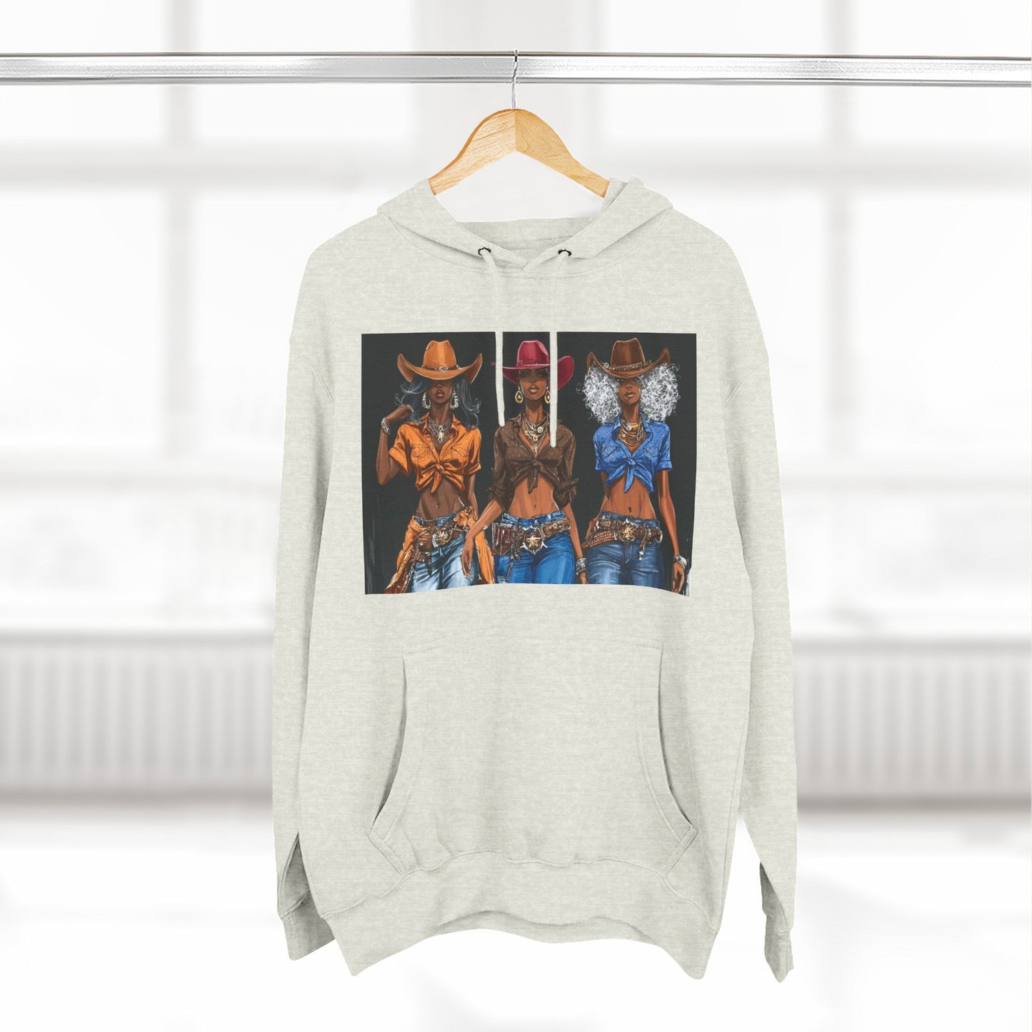 “Cowgirl Collective” Art Hoodie — Western Women Illustration Fleece Pullover