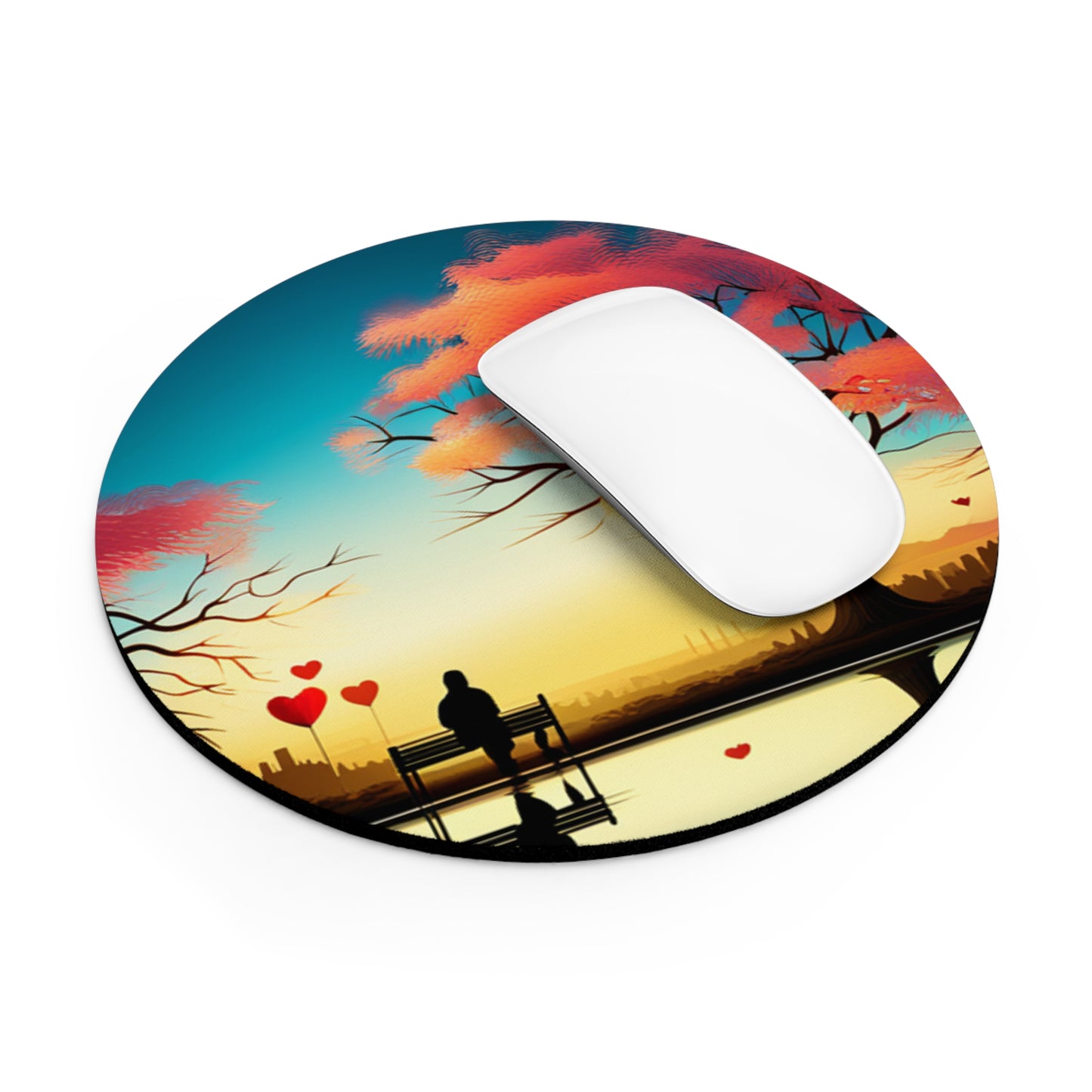 Romantic Sunset Mouse Pad - Cozy Desk Accessory for Lovebirds