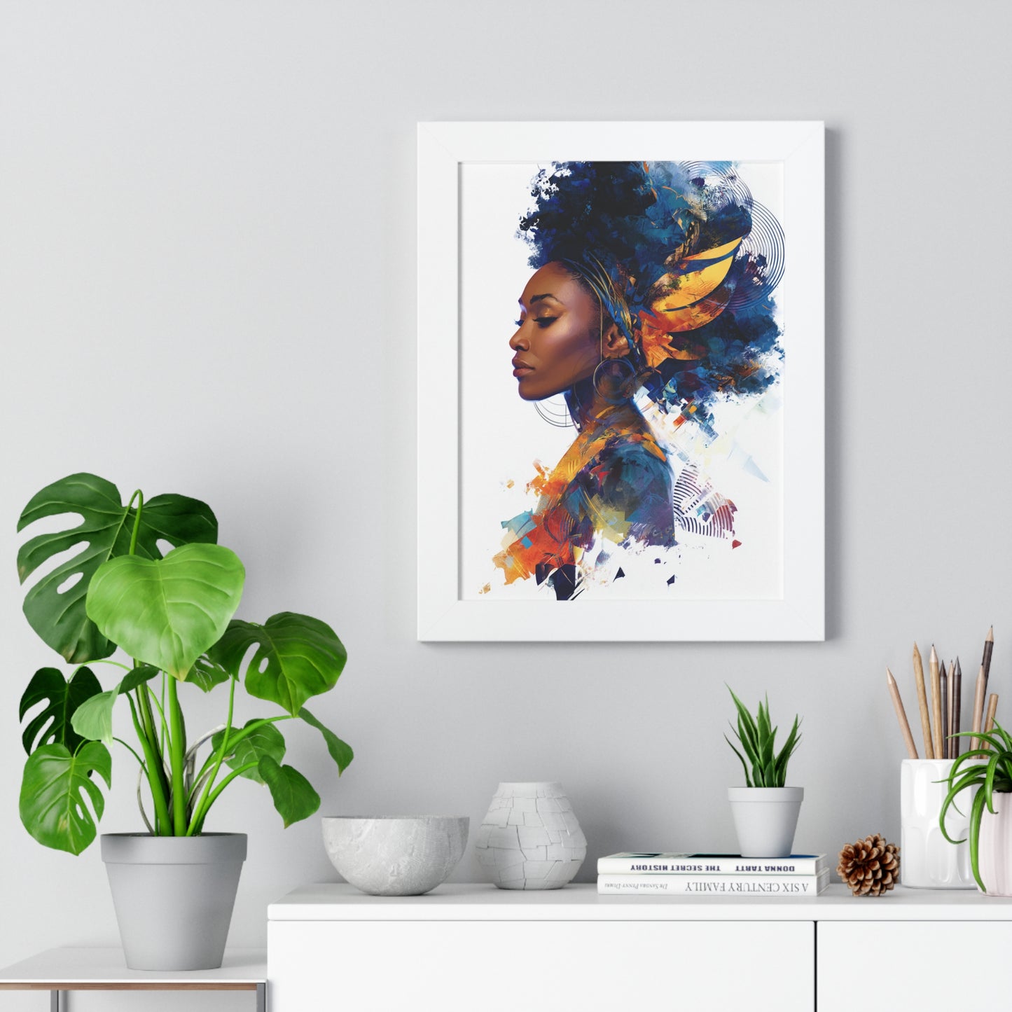 Artistic Framed Vertical Poster - Vibrant Afrocentric Wall Art