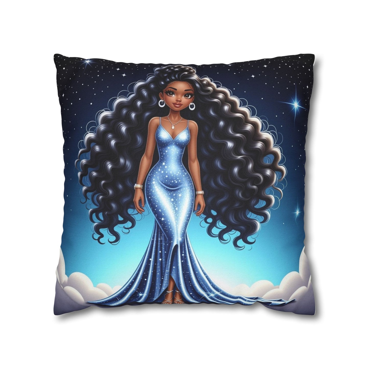 Celestial Glamour Decorative Pillowcase | Starry Night Design