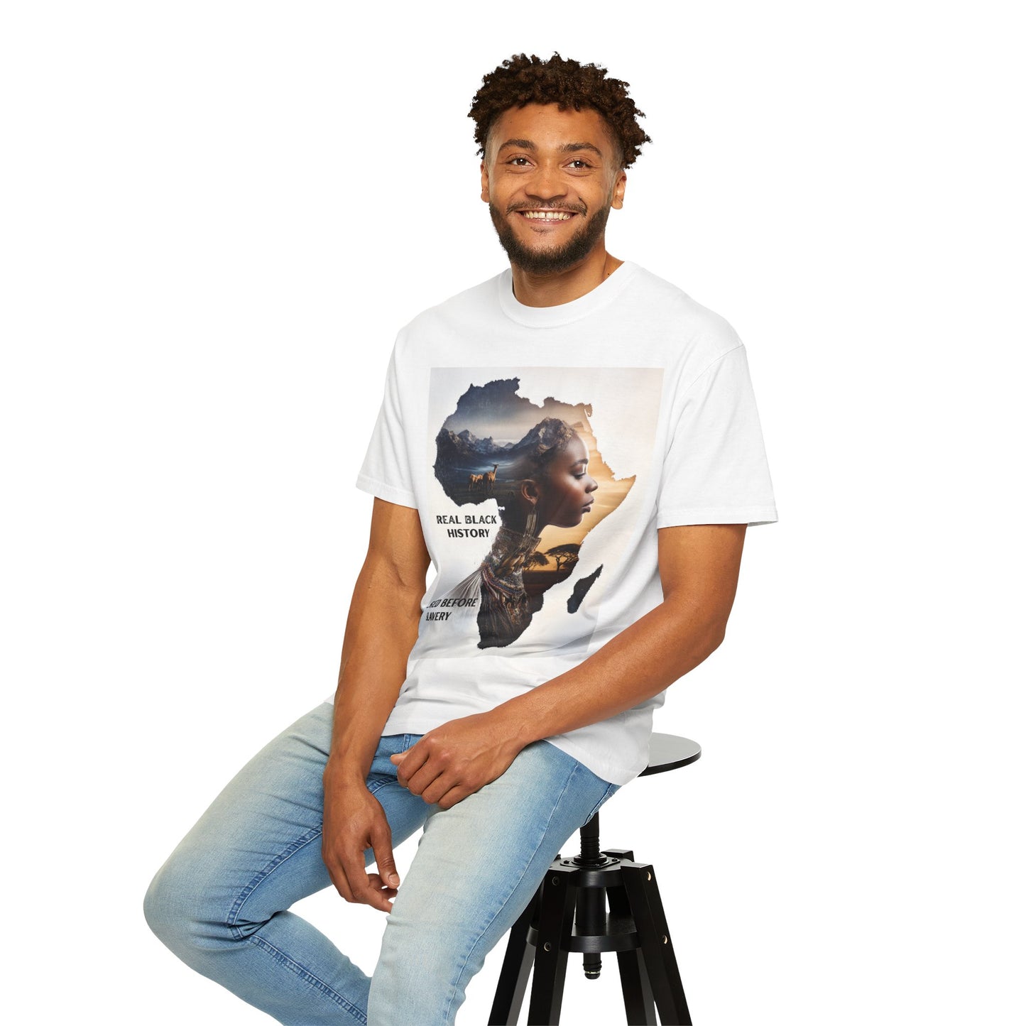 "Real Black History Started Before Slavery" African Heritage Graphic Tee