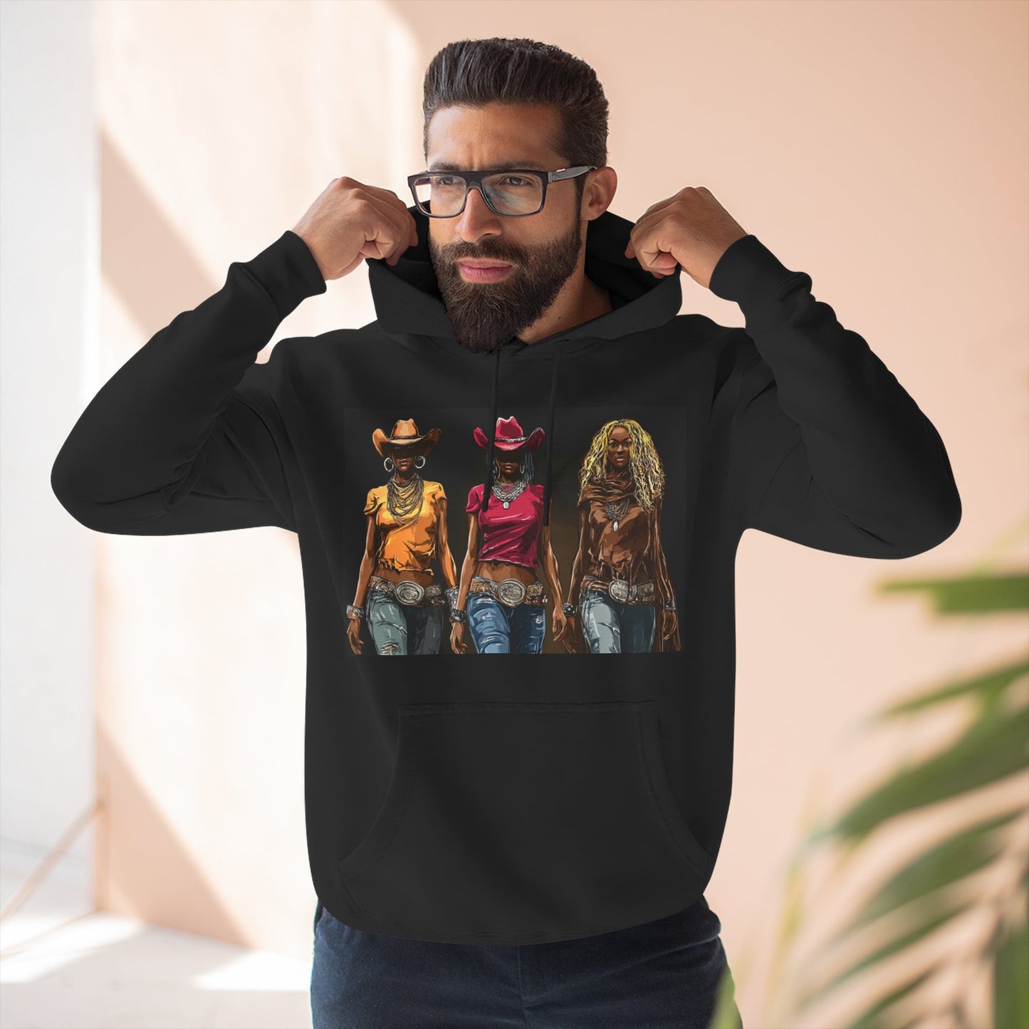 “Western Reign” Hoodie — Edgy Cowgirl Portraits Graphic Sweatshirt