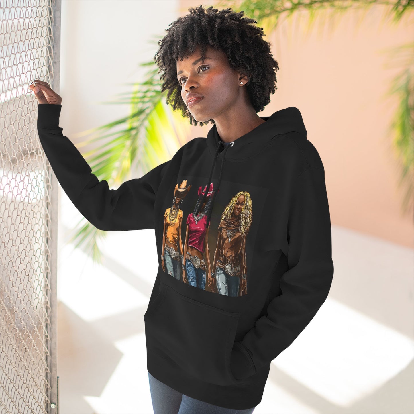 “Western Reign” Hoodie — Edgy Cowgirl Portraits Graphic Sweatshirt