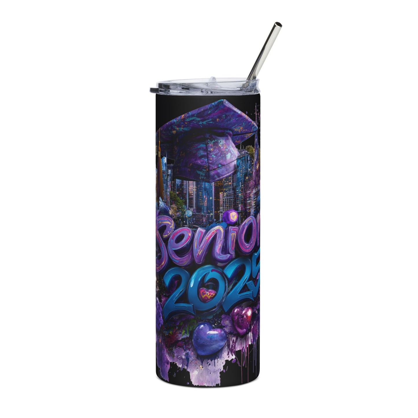 Senior 2025 Stainless Steel Tumbler – Colorful Graduation Drinkware