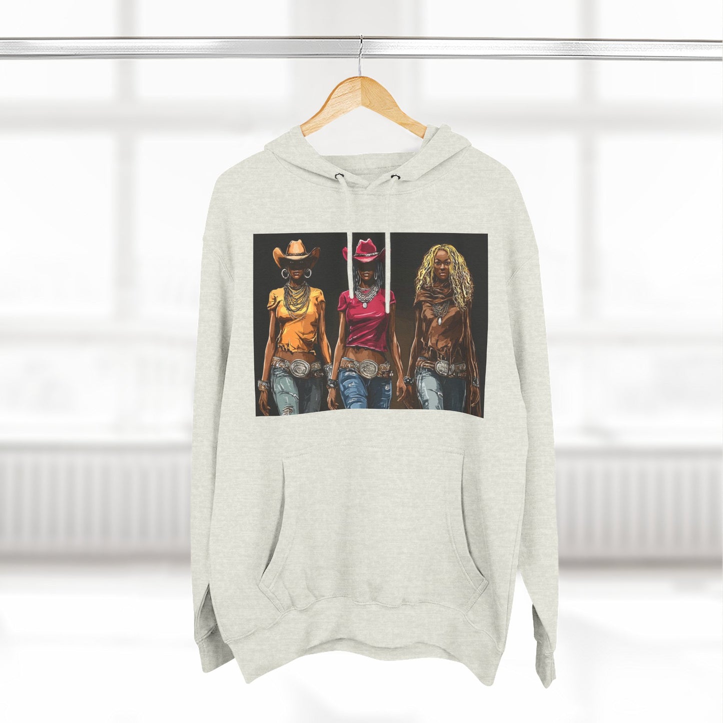 “Western Reign” Hoodie — Edgy Cowgirl Portraits Graphic Sweatshirt