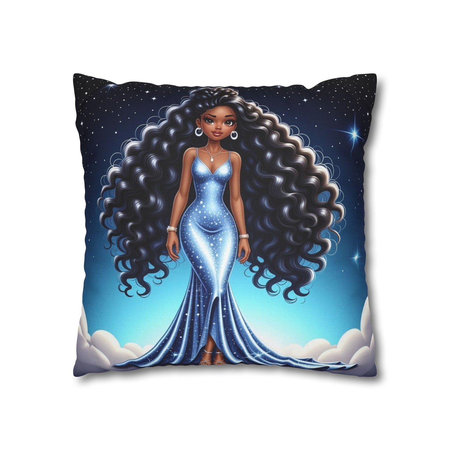 Celestial Glamour Decorative Pillowcase | Starry Night Design