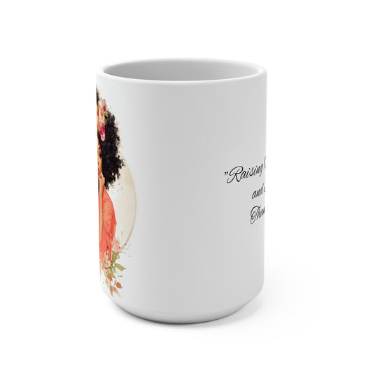 Inspirational Mom Mug - 15oz Coffee Cup with Floral Design & Heartfelt Quote