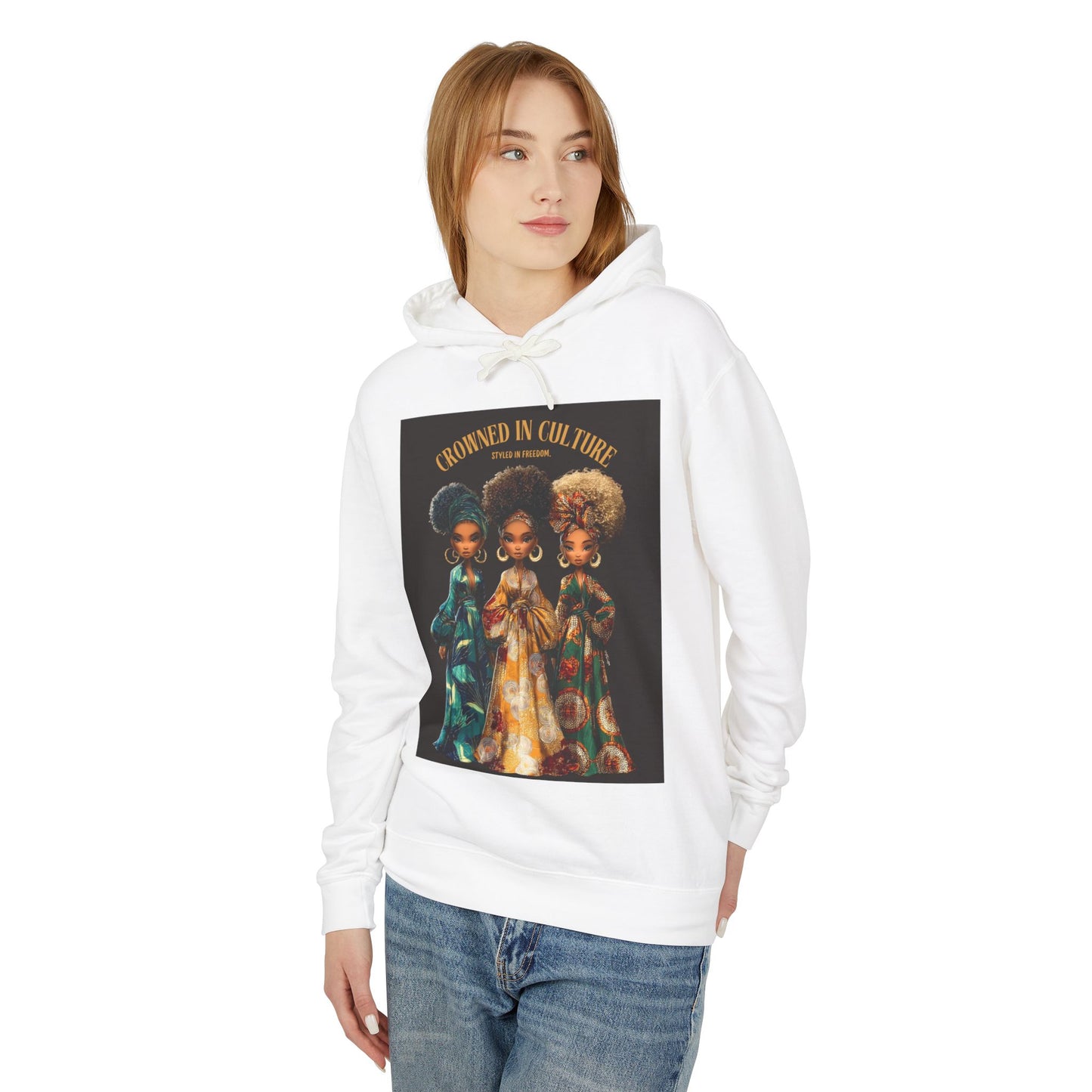 LIMITED EDITION | "Crowned In Culture” Hoodie — Artistic Afrocentric Women Graphic Sweatshirt