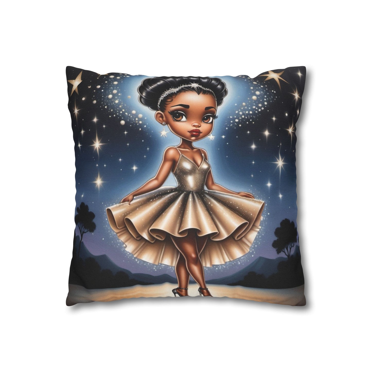 Starry Ballerina Pillowcase – Cozy Spun Polyester for Home Decor